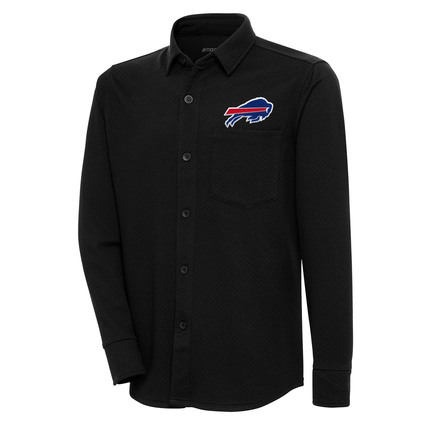 Men's Antigua Black Buffalo Bills Streamer Button-Up Shacket