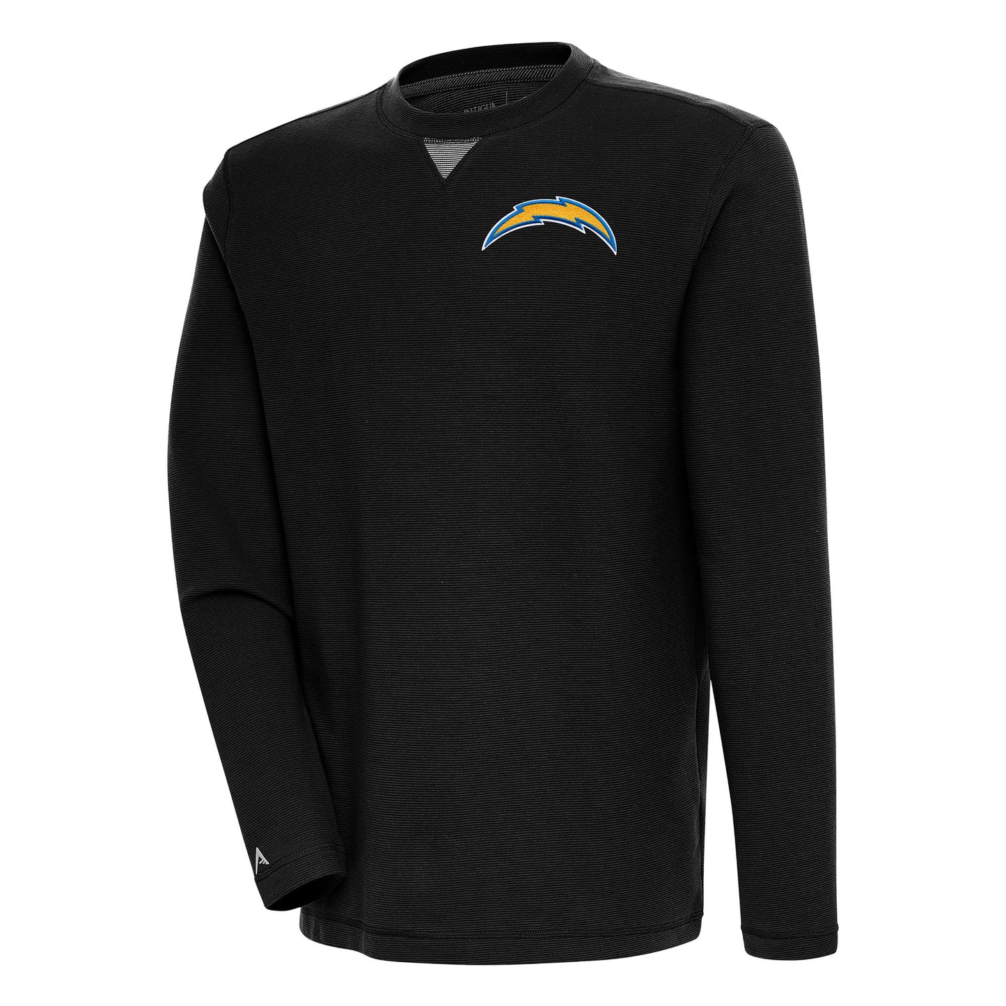 Men's Antigua Black Los Angeles Chargers Flier Bunker Pullover Sweatshirt