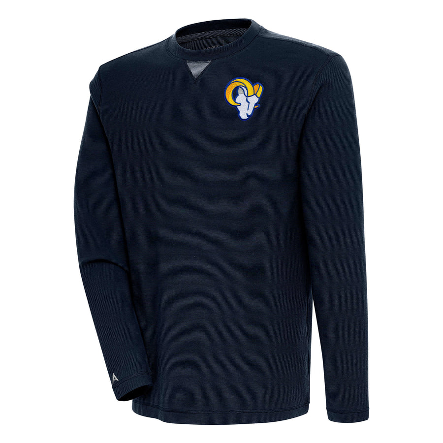 Men's Antigua Navy Los Angeles Rams Flier Bunker Pullover Sweatshirt