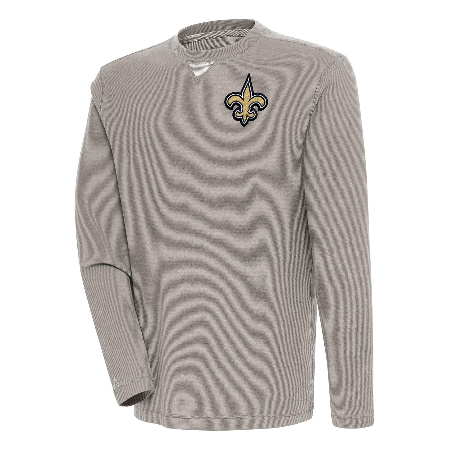 Men's Antigua Oatmeal New Orleans Saints Flier Bunker Pullover Sweatshirt