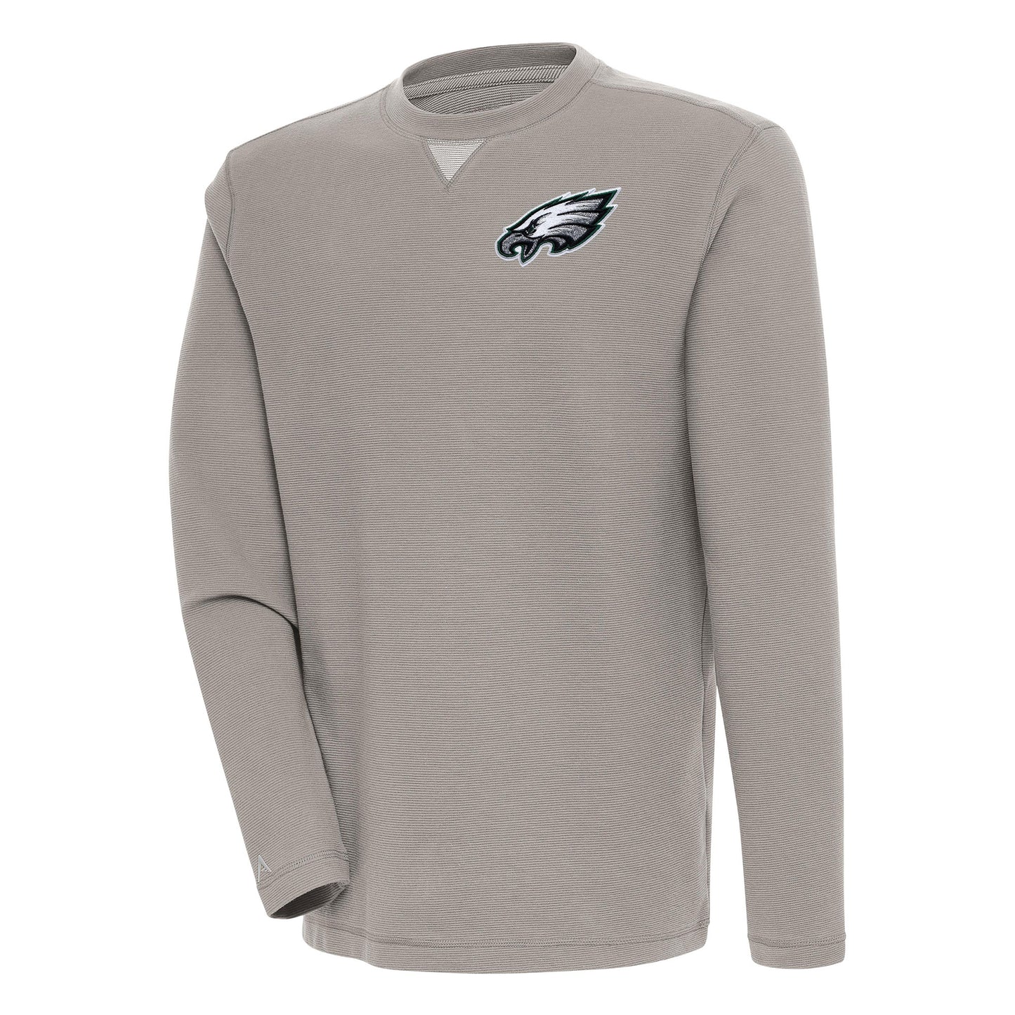 Men's Antigua Oatmeal Philadelphia Eagles Flier Bunker Pullover Sweatshirt