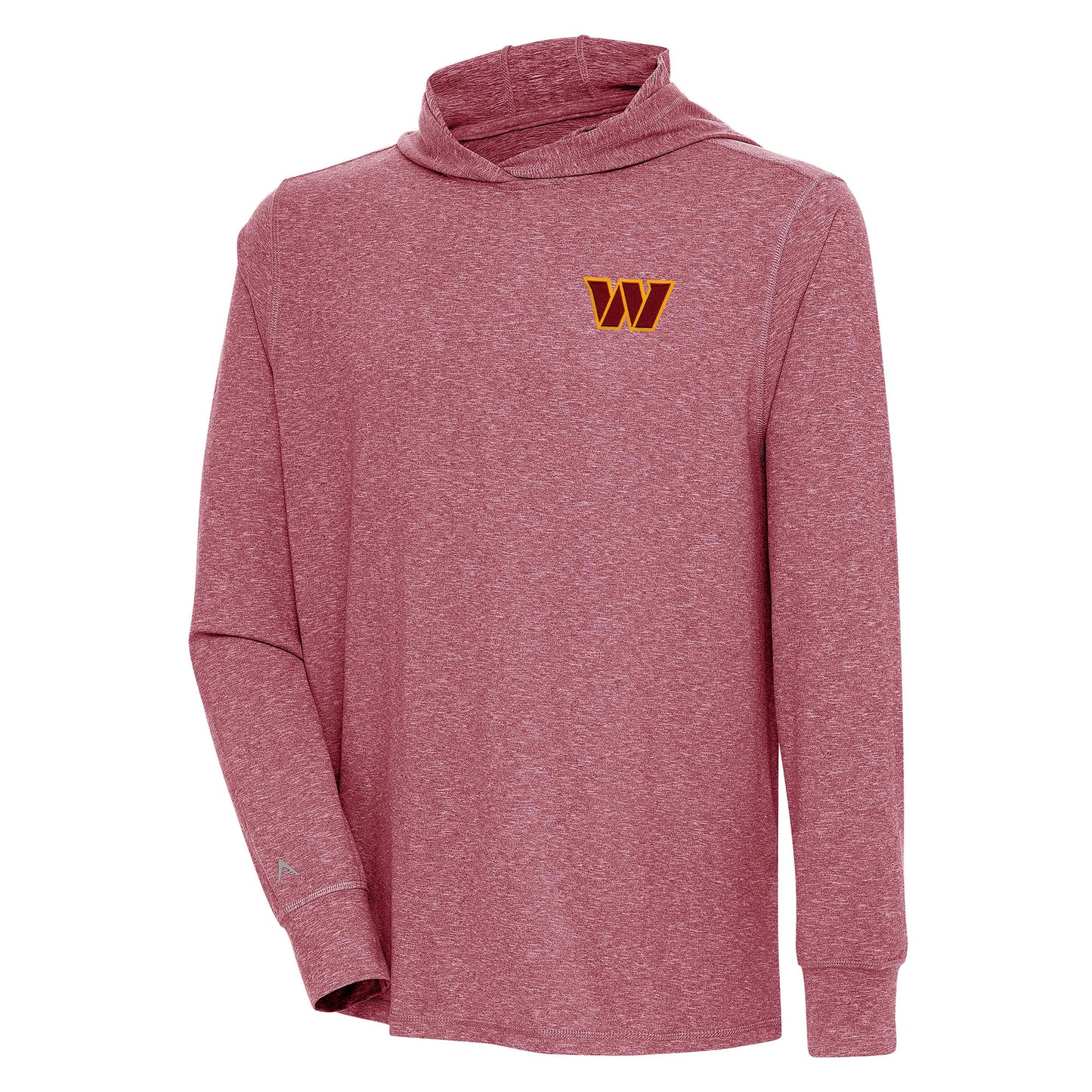 Men's Antigua Burgundy Washington Commanders Saga Long Sleeve Hoodie T-Shirt