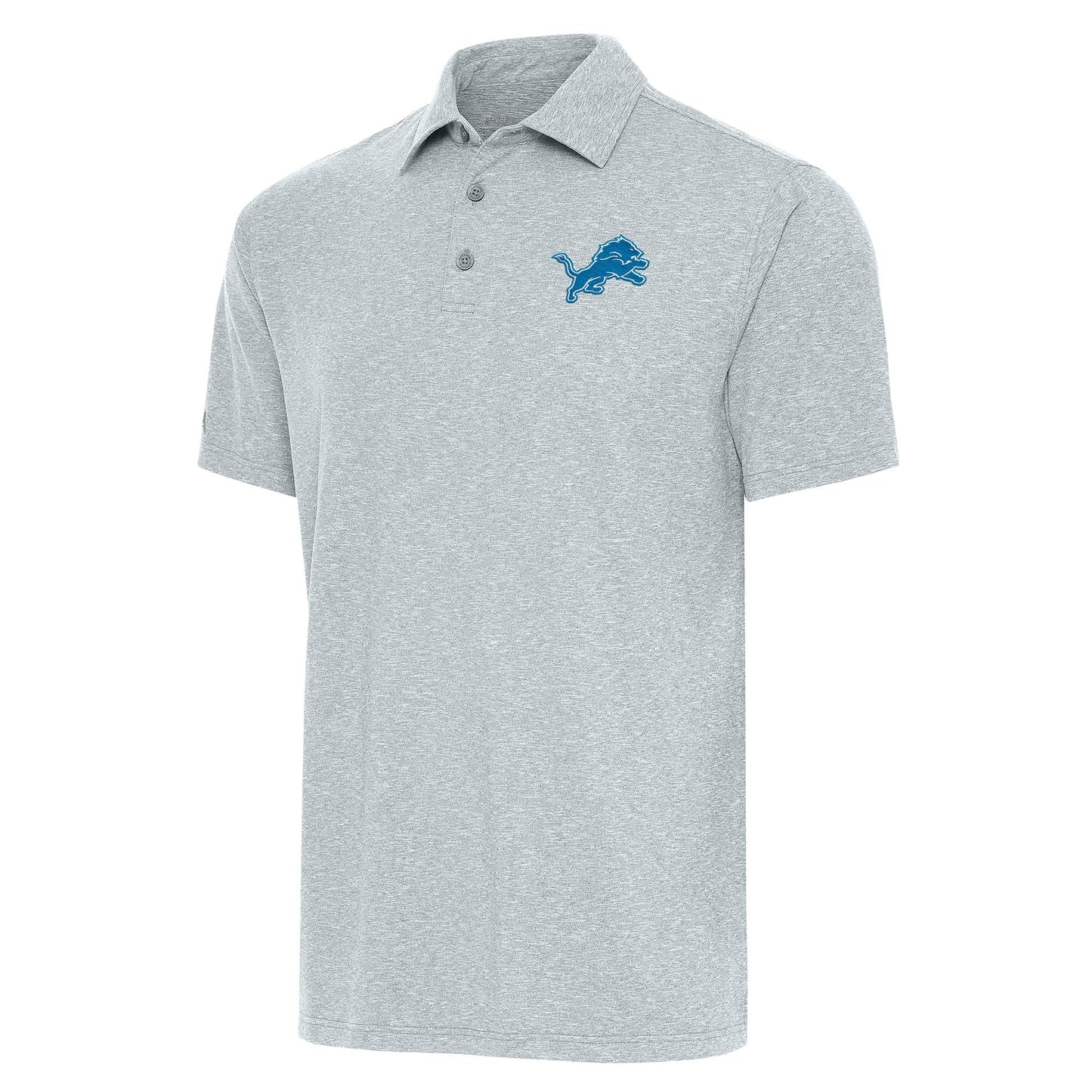 Men's Antigua Heather Gray Detroit Lions Par Polo