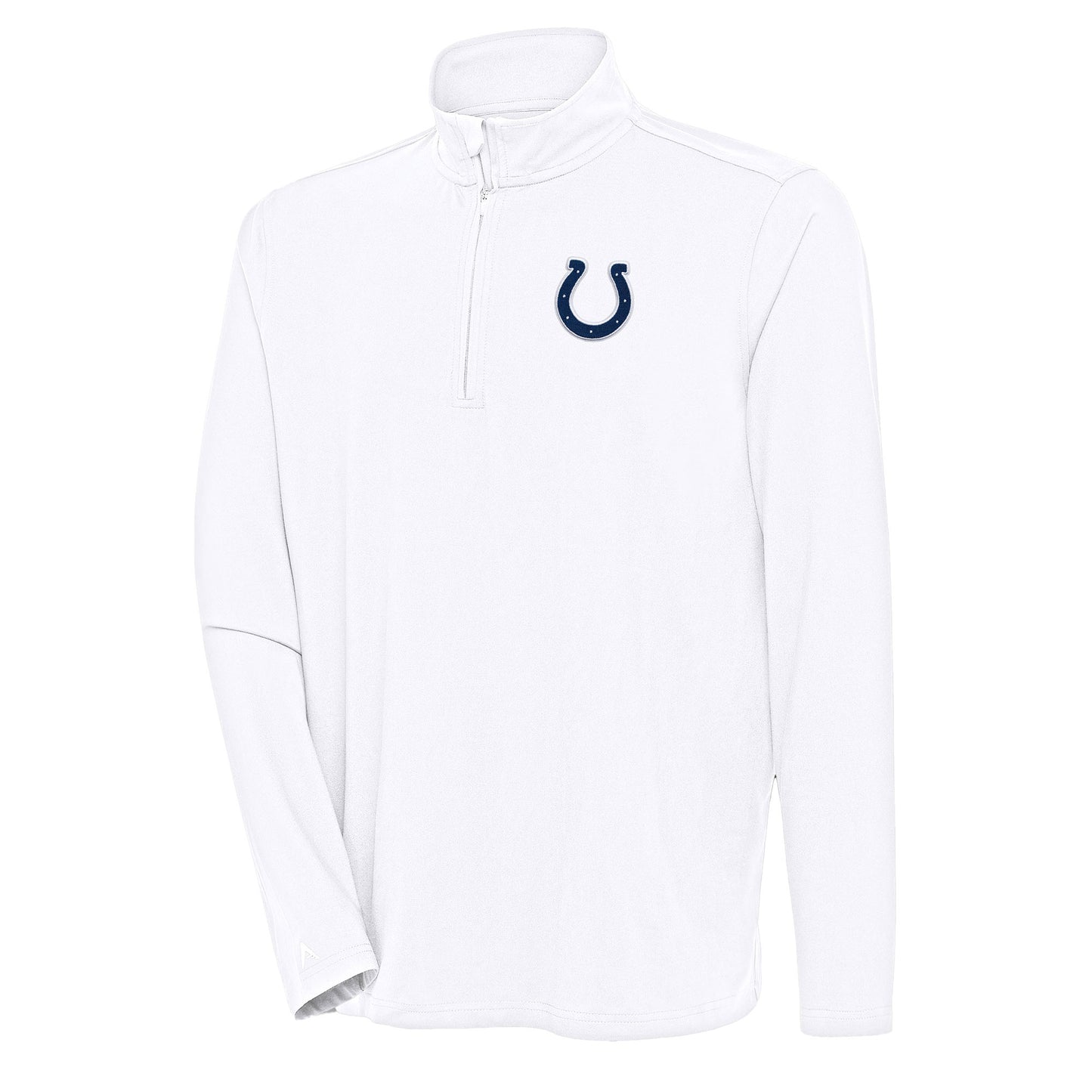 Men's Antigua White Indianapolis Colts Hunk Quarter-Zip Pullover Top