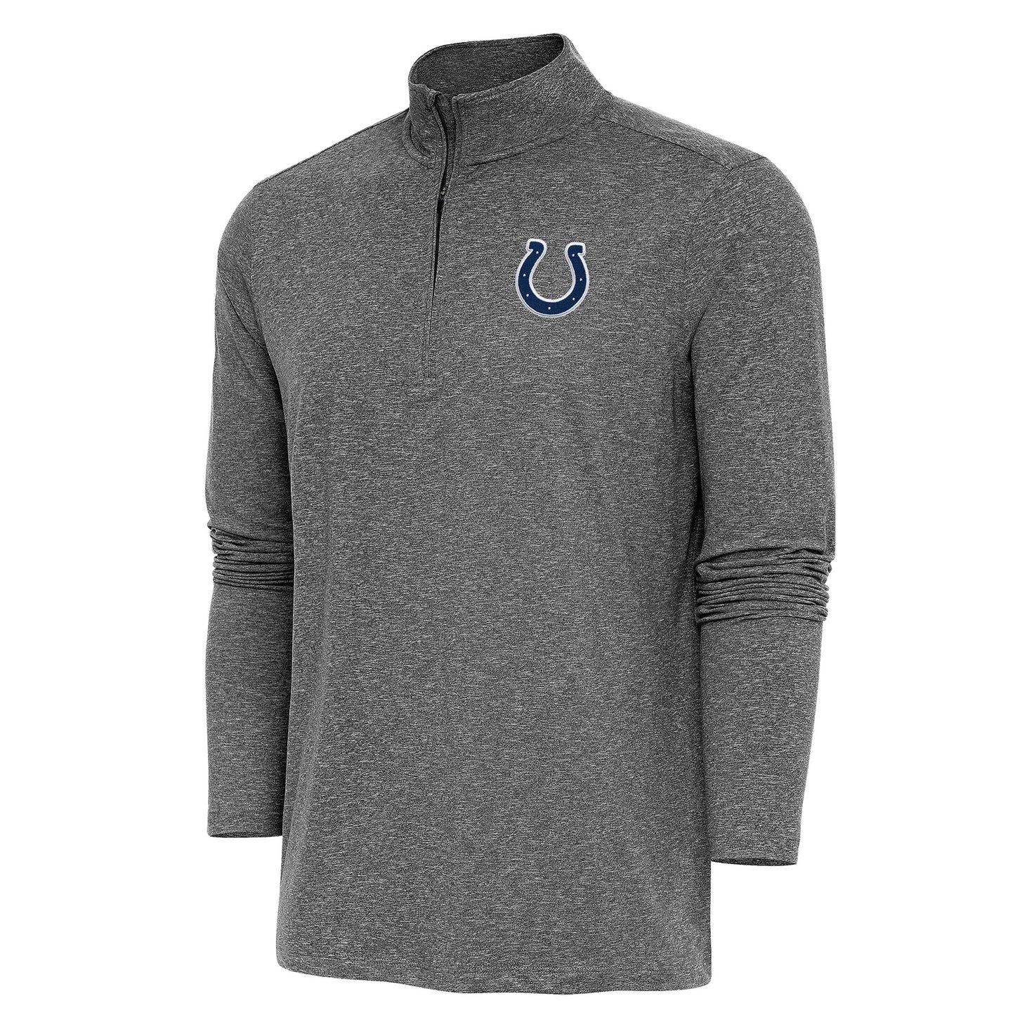 Men's Antigua Heather Black Indianapolis Colts Hunk Quarter-Zip Pullover Top