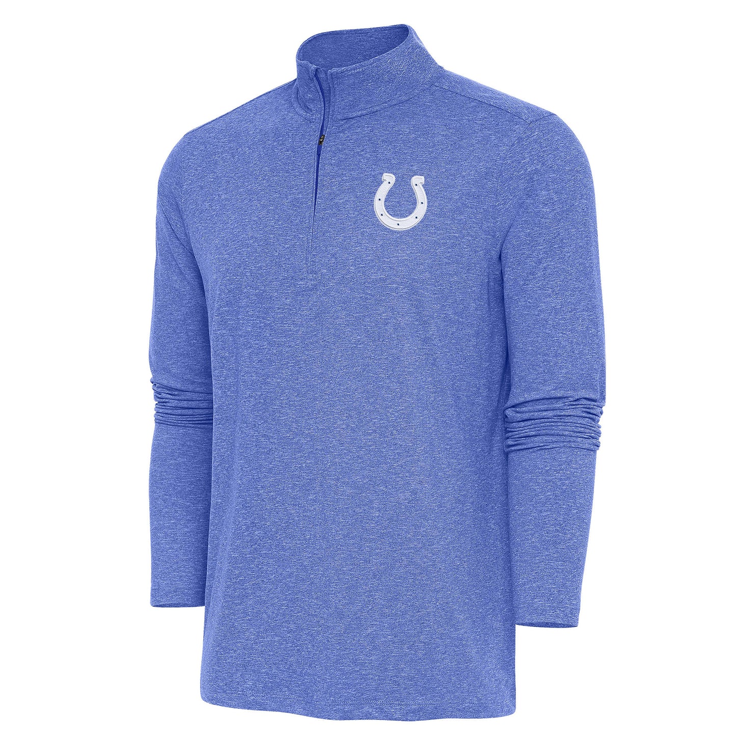 Men's Antigua Heather Royal Indianapolis Colts Hunk Quarter-Zip Pullover Top