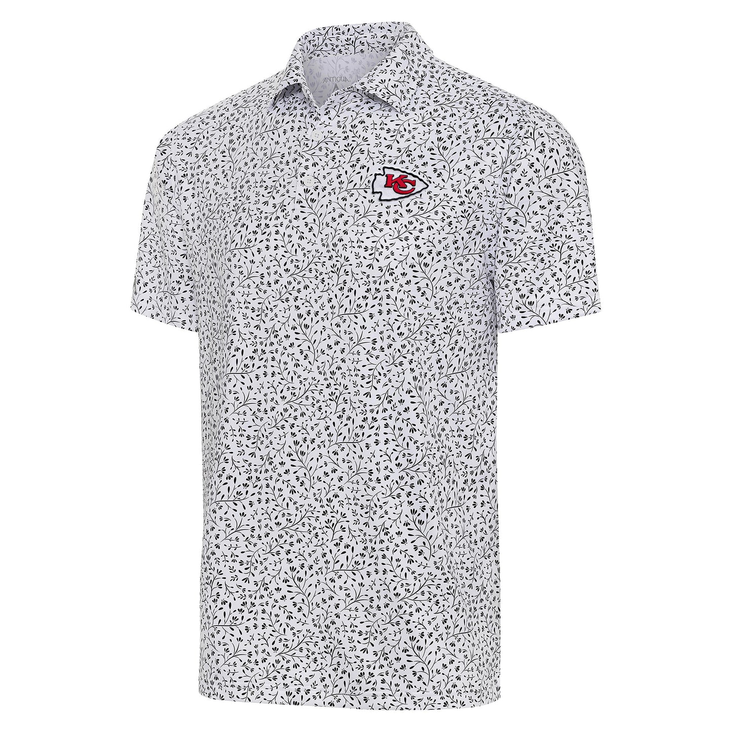 Men's Antigua White/Black Kansas City Chiefs Motion Polo