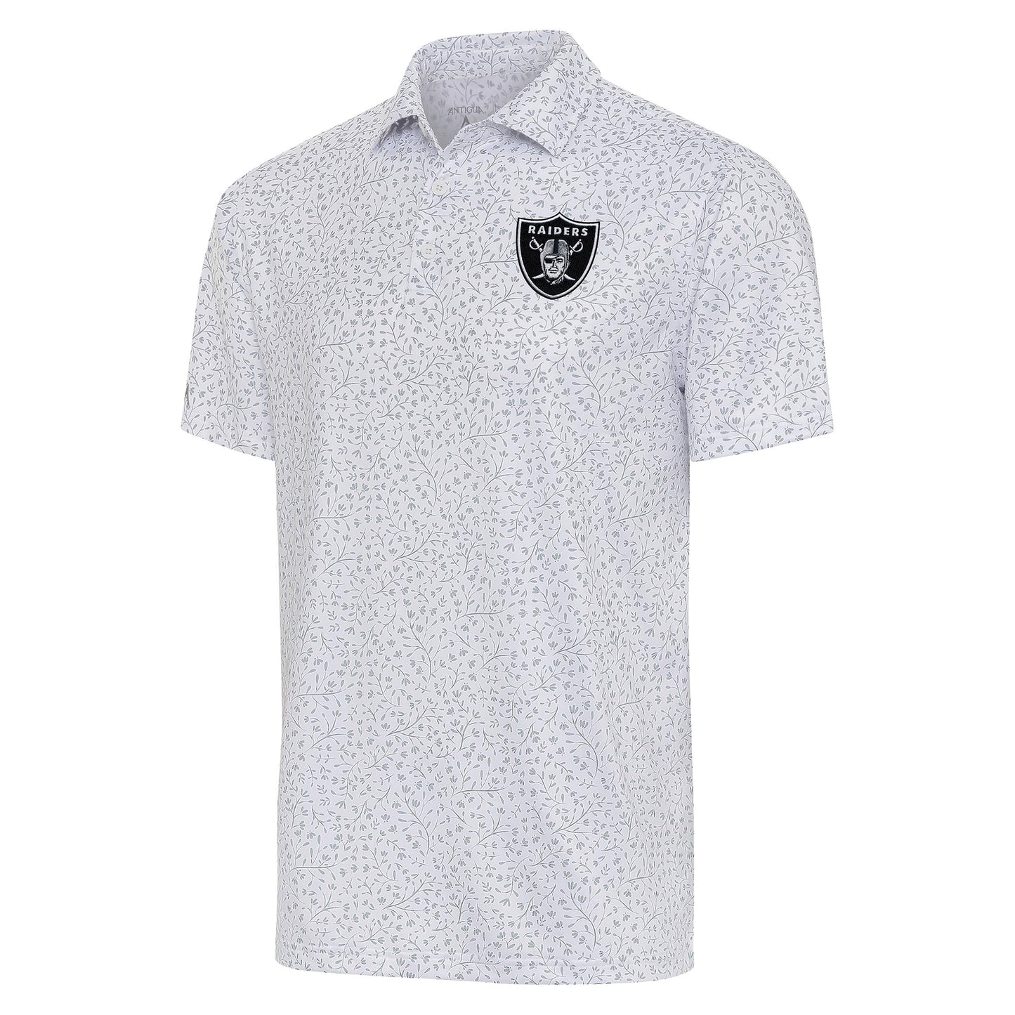 Men's Antigua White/Gray Las Vegas Raiders Motion Polo