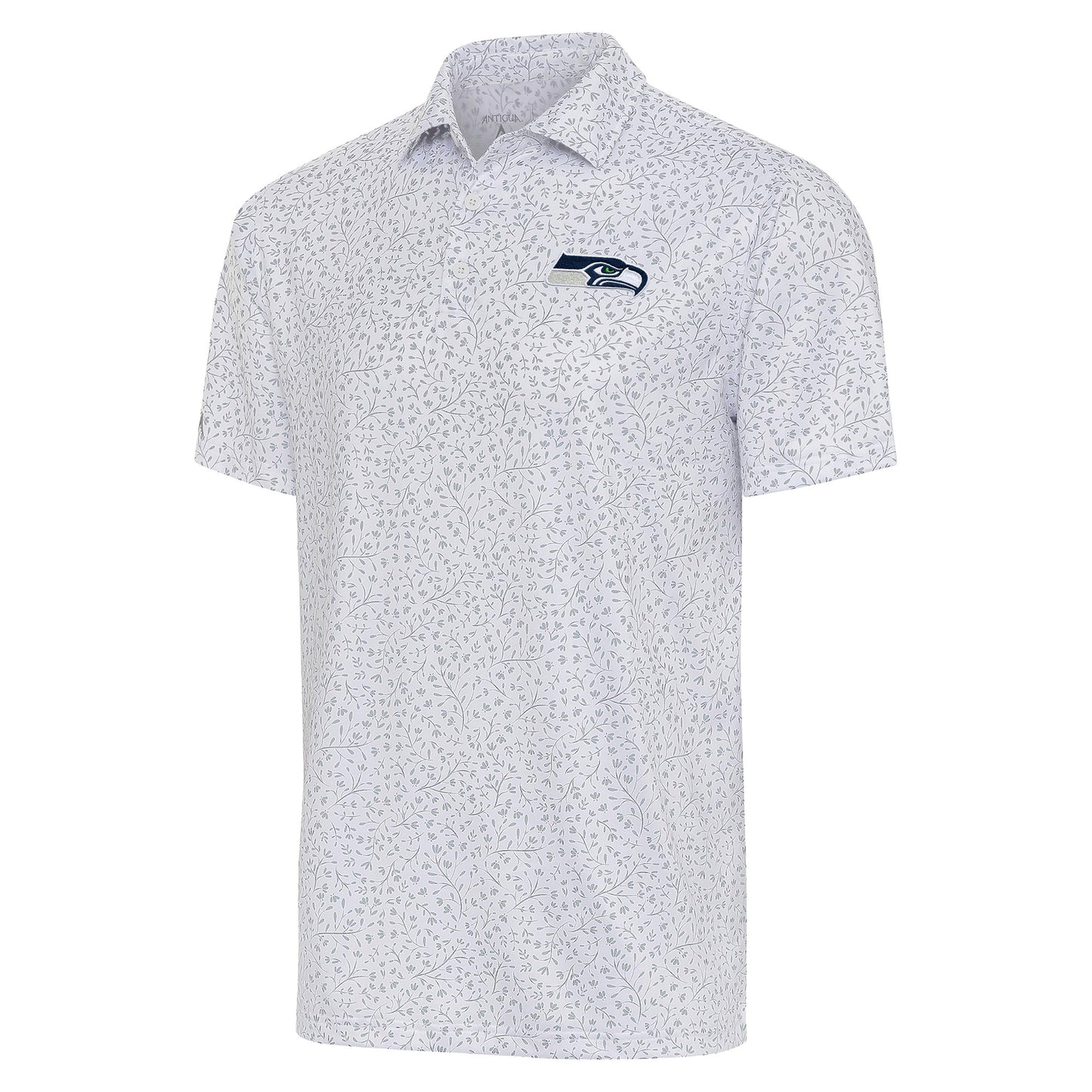 Men's Antigua White/Gray Seattle Seahawks Motion Polo