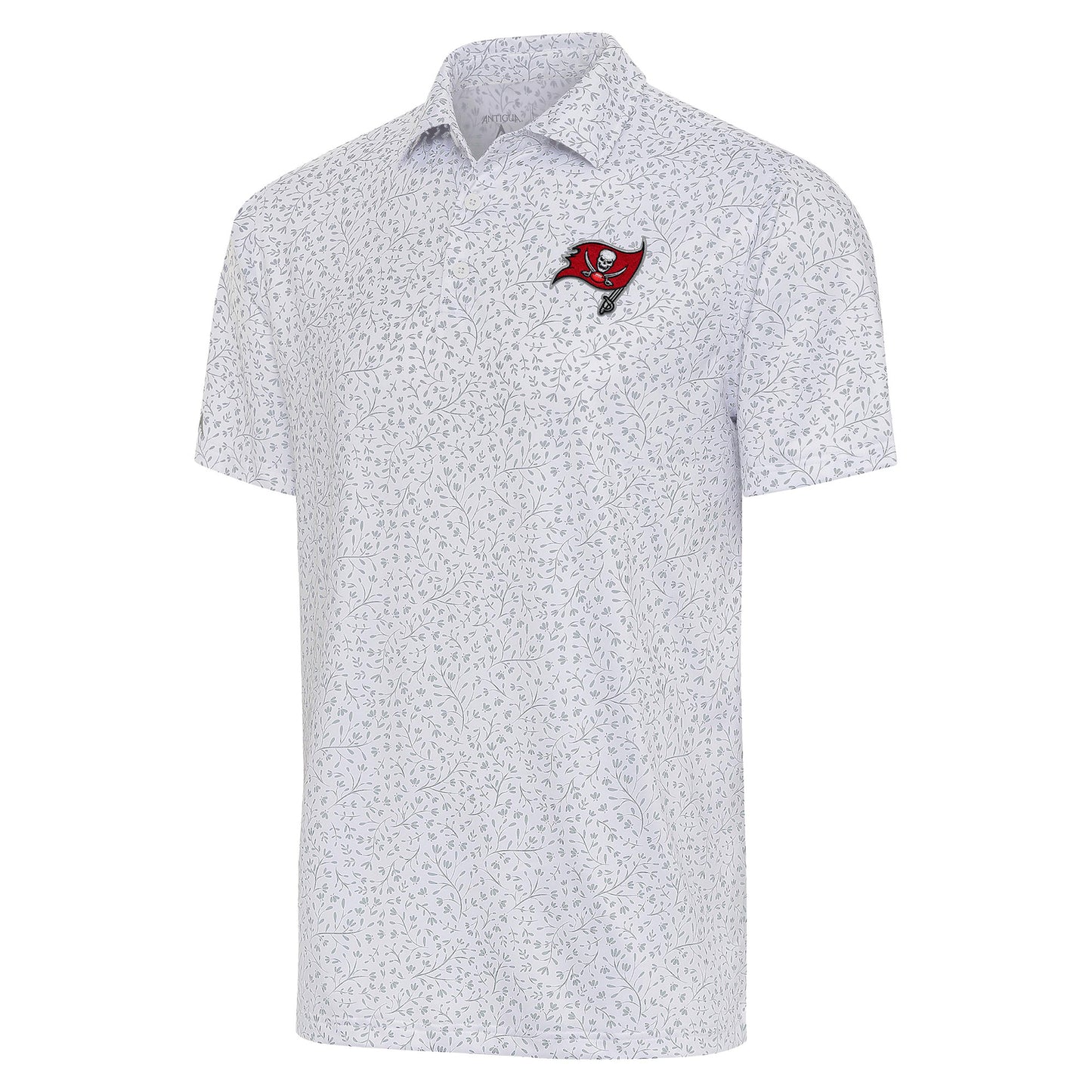Men's Antigua White/Gray Tampa Bay Buccaneers Motion Polo