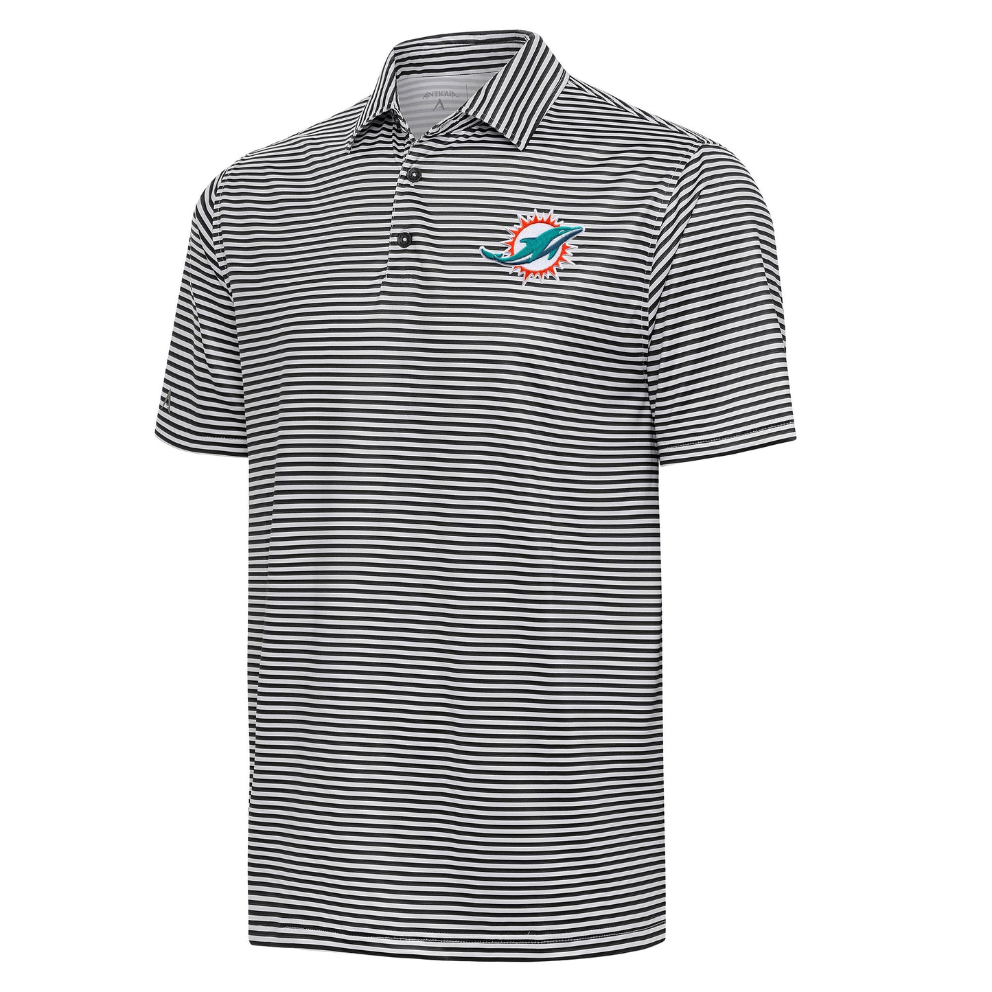 Men's Antigua Black/White Miami Dolphins Skills Polo