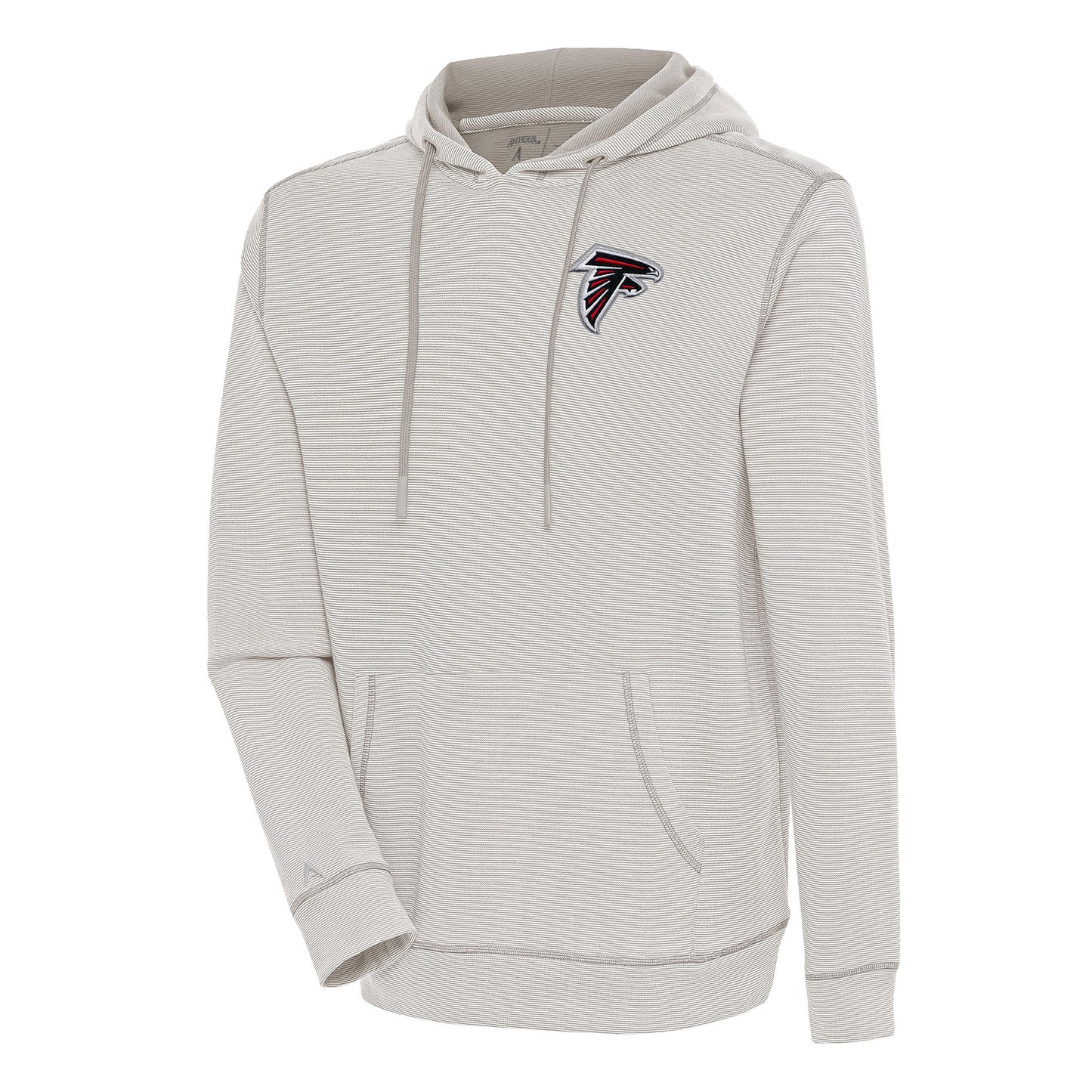 Men's Antigua Oatmeal/White Atlanta Falcons Axe Bunker Tri-Blend Pullover Hoodie