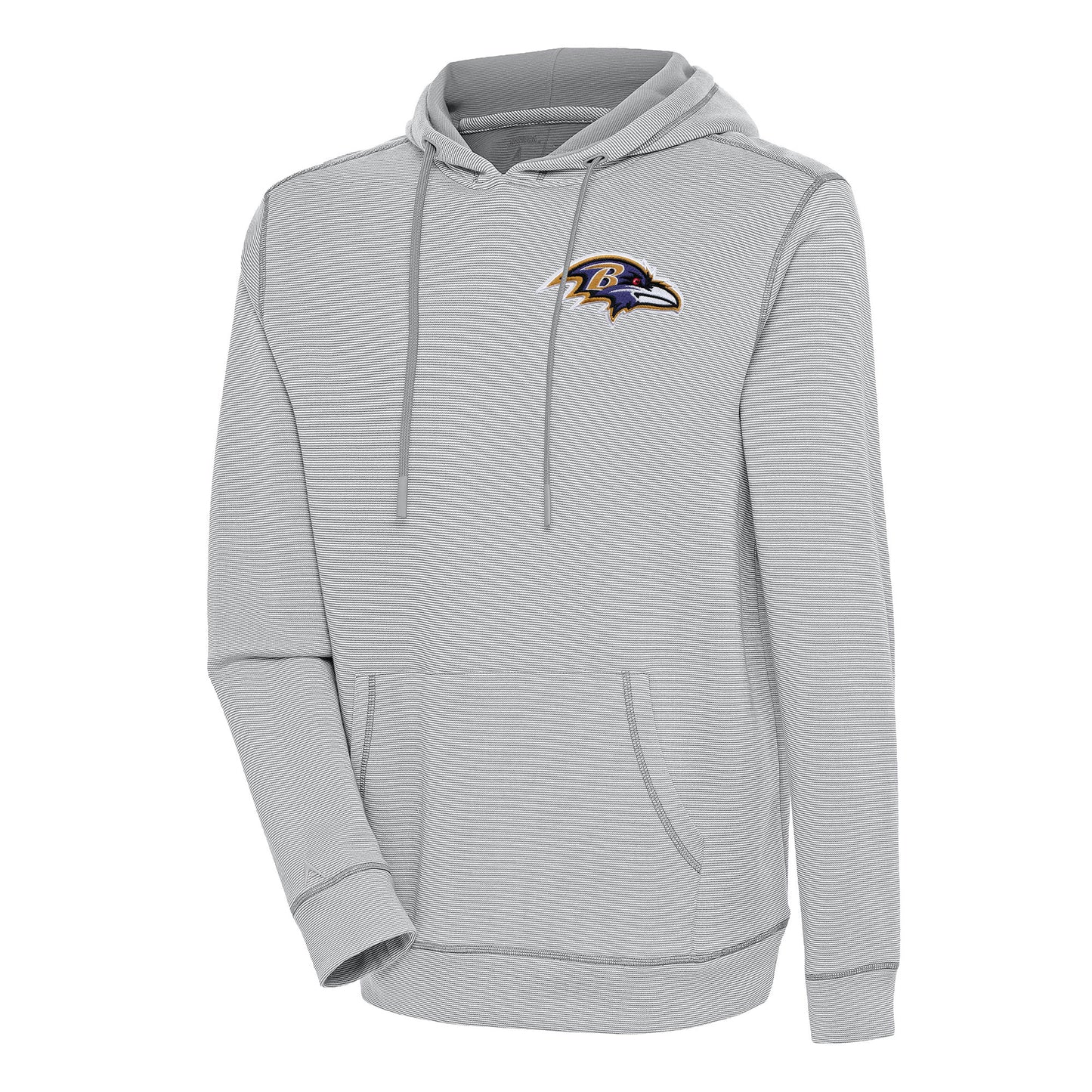 Men's Antigua Gray/White Baltimore Ravens Axe Bunker Tri-Blend Pullover Hoodie