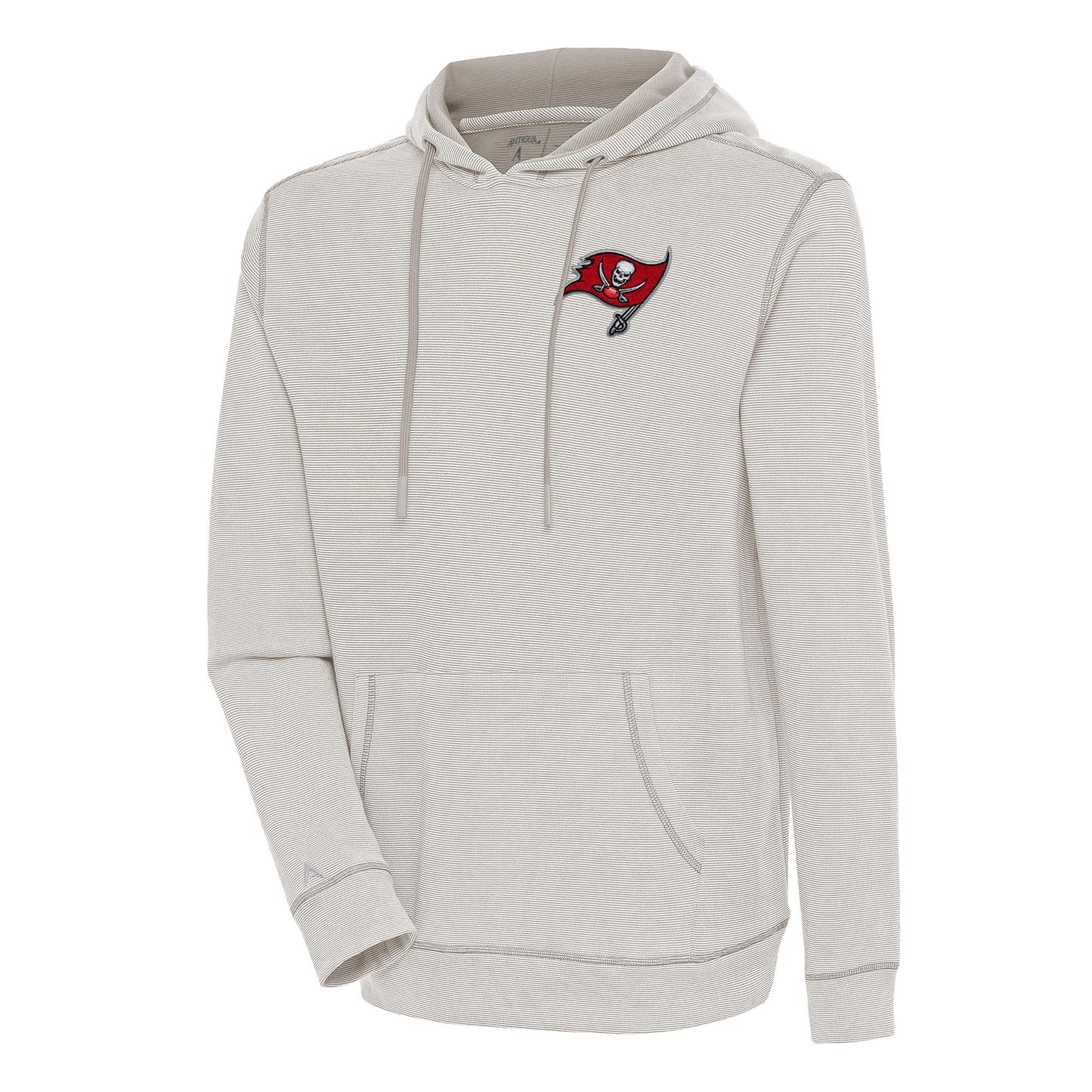 Men's Antigua Oatmeal/White Tampa Bay Buccaneers Axe Bunker Tri-Blend Pullover Hoodie