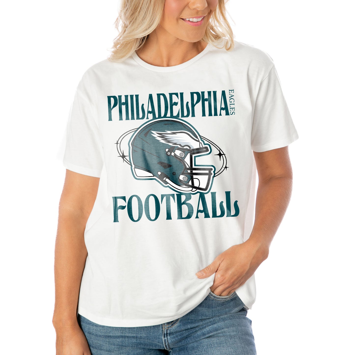 Women's Gameday Couture White Philadelphia Eagles Victorious Vixen T-Shirt