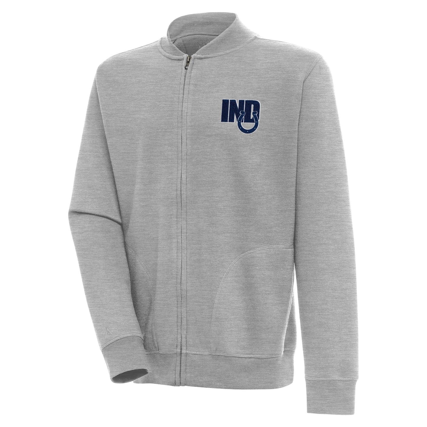 Men's Antigua Heather Gray Indianapolis Colts Victory Full-Zip Jacket