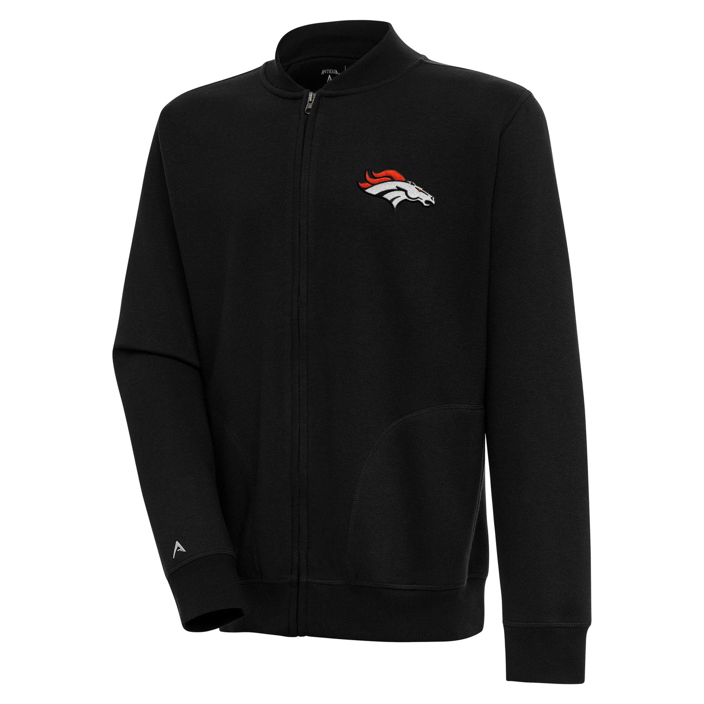 Men's Antigua Black Denver Broncos Victory Full-Zip Jacket