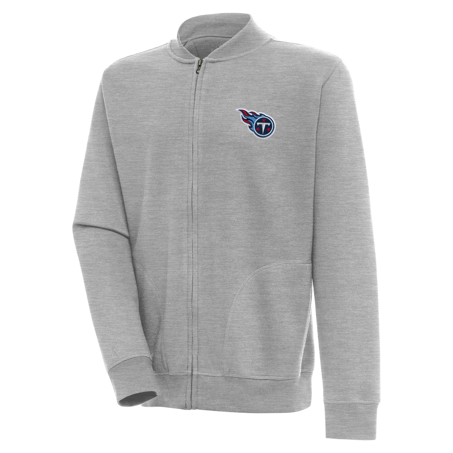 Men's Antigua Heather Gray Tennessee Titans Victory Full-Zip Jacket