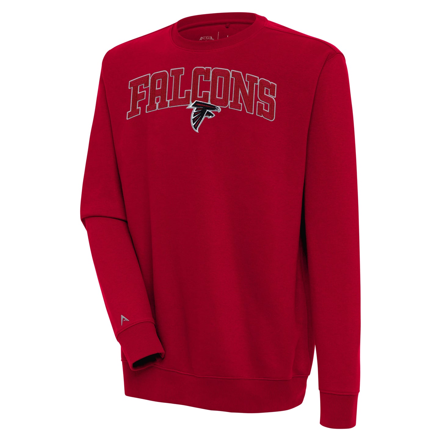 Men's Antigua Red Atlanta Falcons Victory Chenille Pullover Sweatshirt