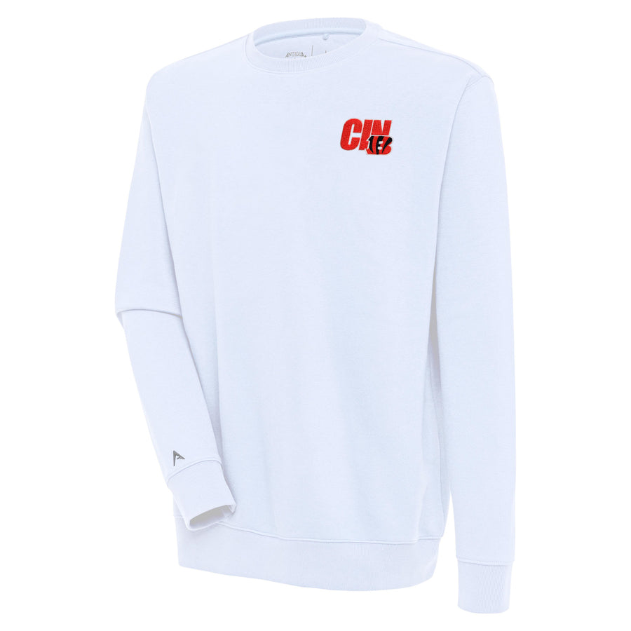 Men's Antigua White Cincinnati Bengals Victory Pullover Sweatshirt