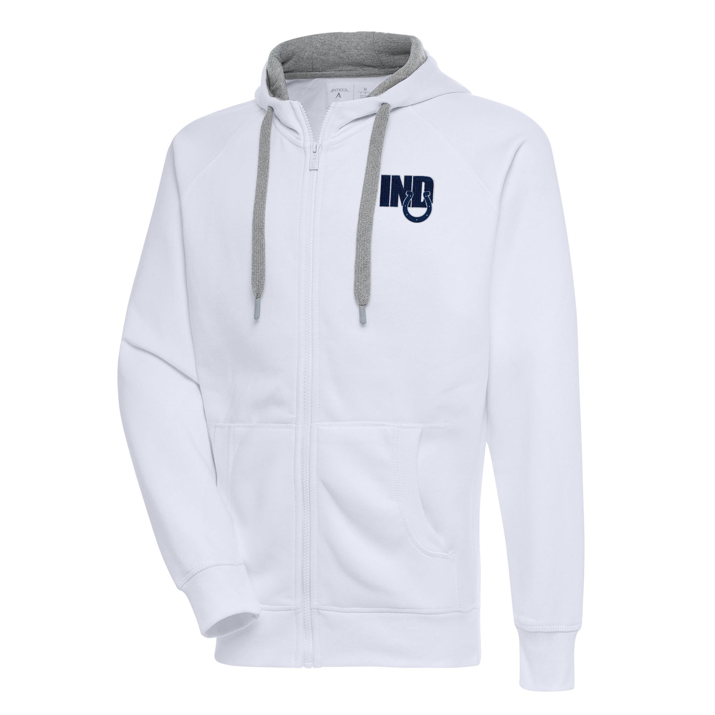 Men's Antigua White Indianapolis Colts Victory Full-Zip Hoodie