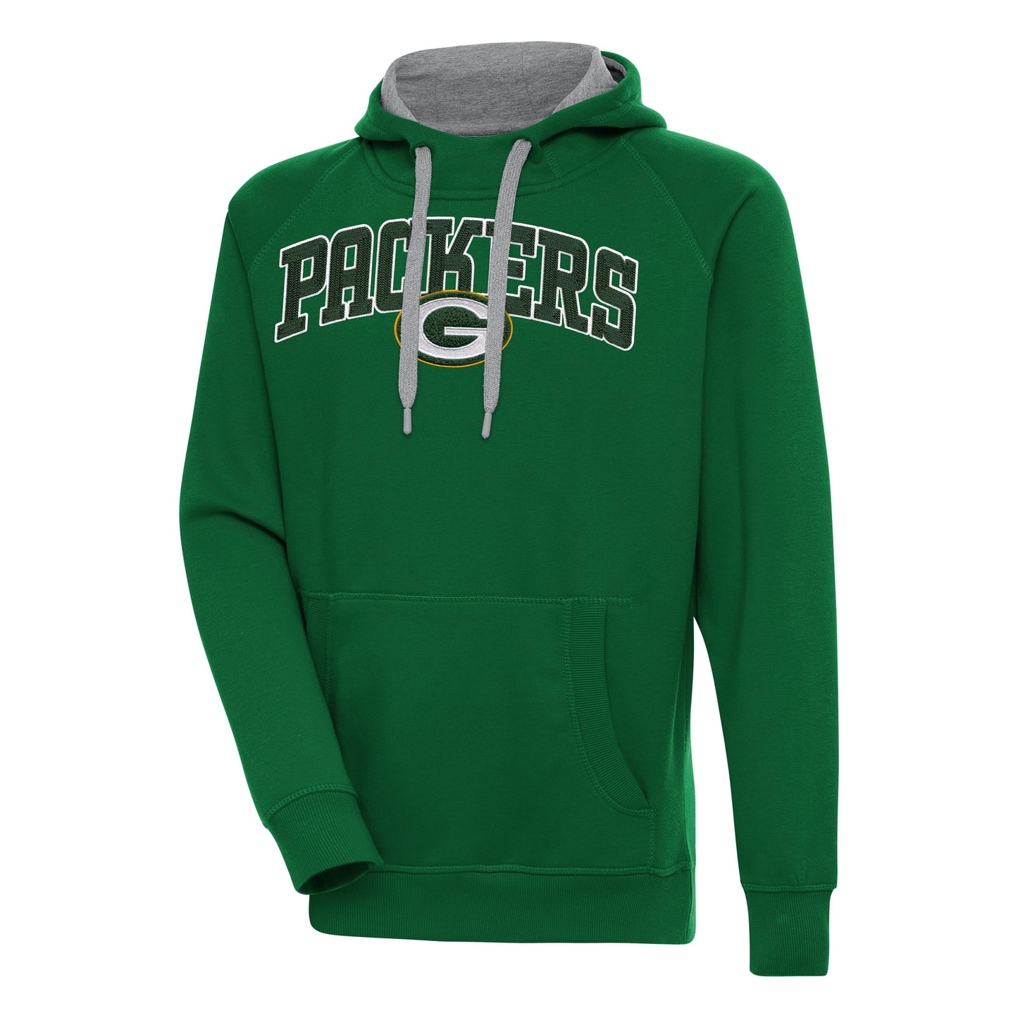 Men's Antigua Green Green Bay Packers Victory Pullover Hoodie