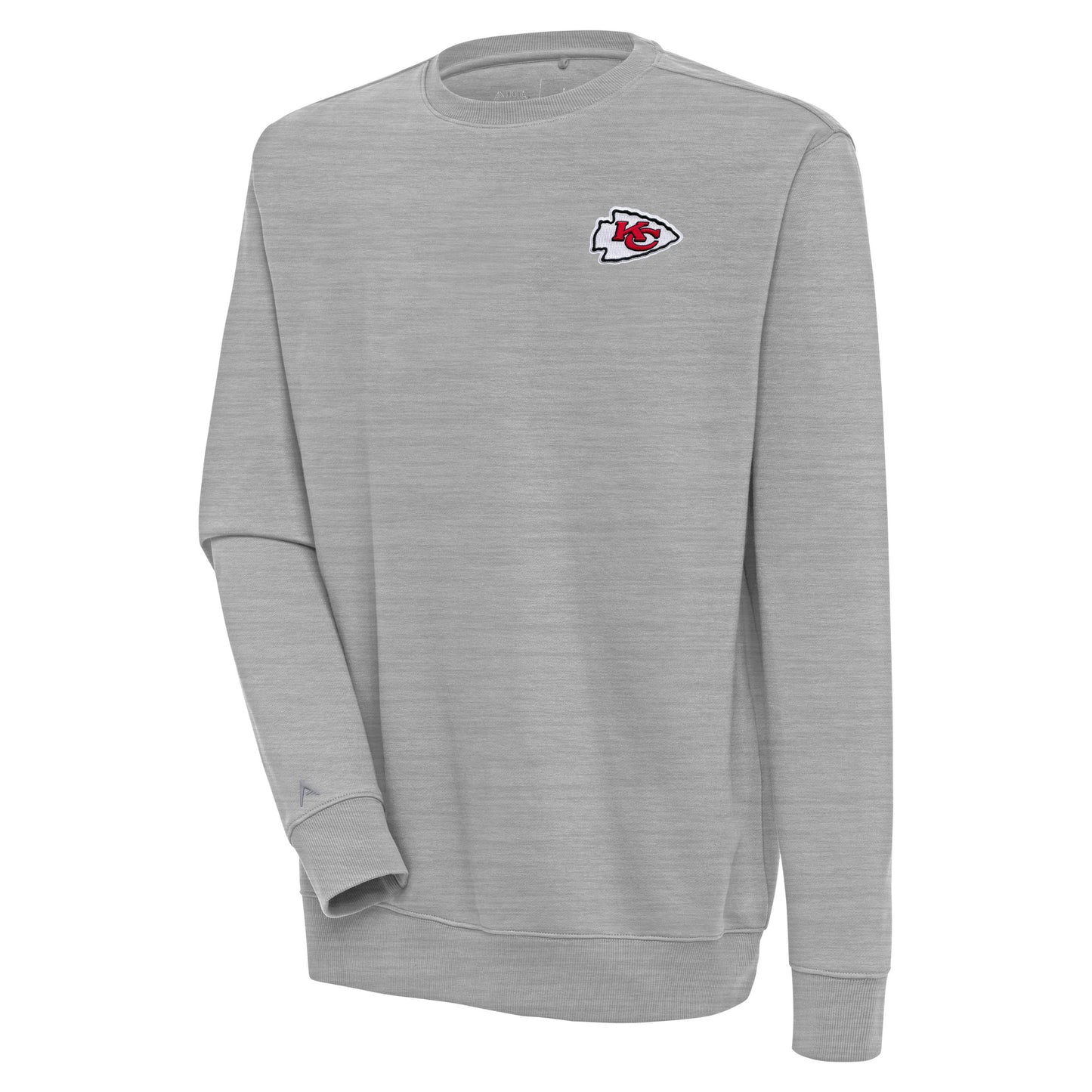 Men's Antigua Heather Gray Kansas City Chiefs Victory Pullover Sweatshirt