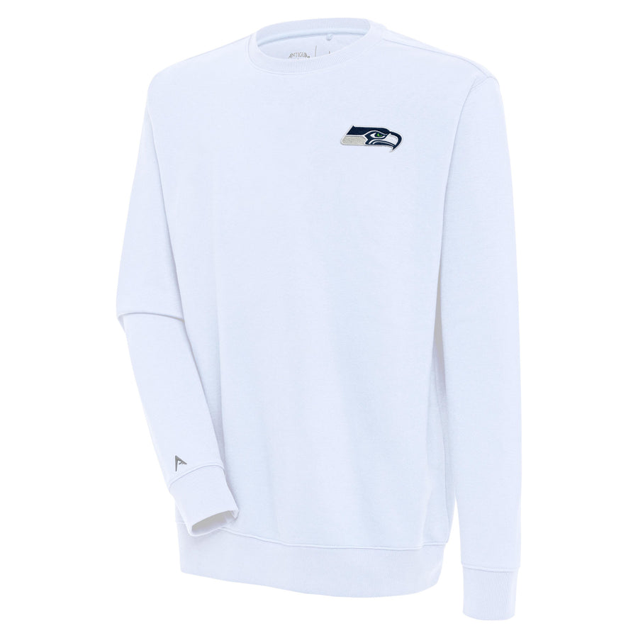 Men's Antigua White Seattle Seahawks Victory Pullover Sweatshirt