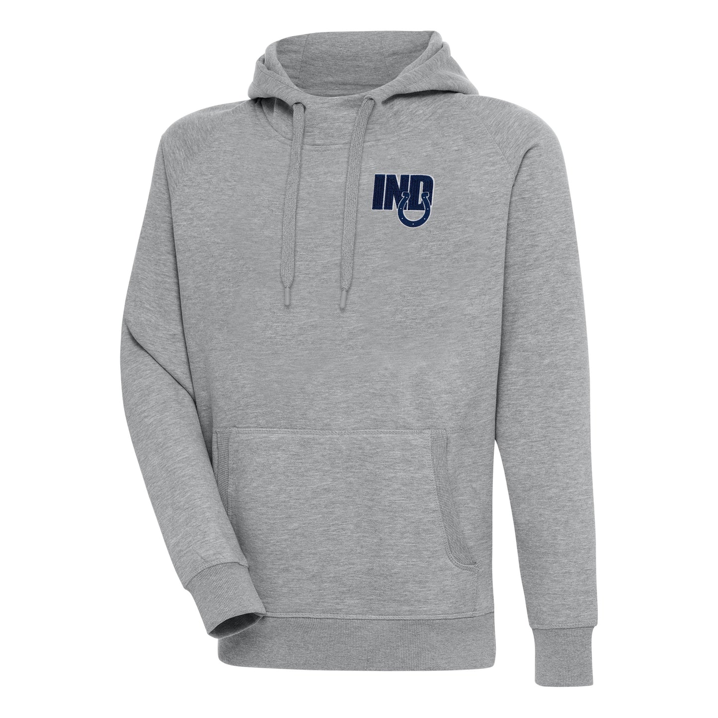 Men's Antigua Heather Gray Indianapolis Colts Victory Pullover Hoodie