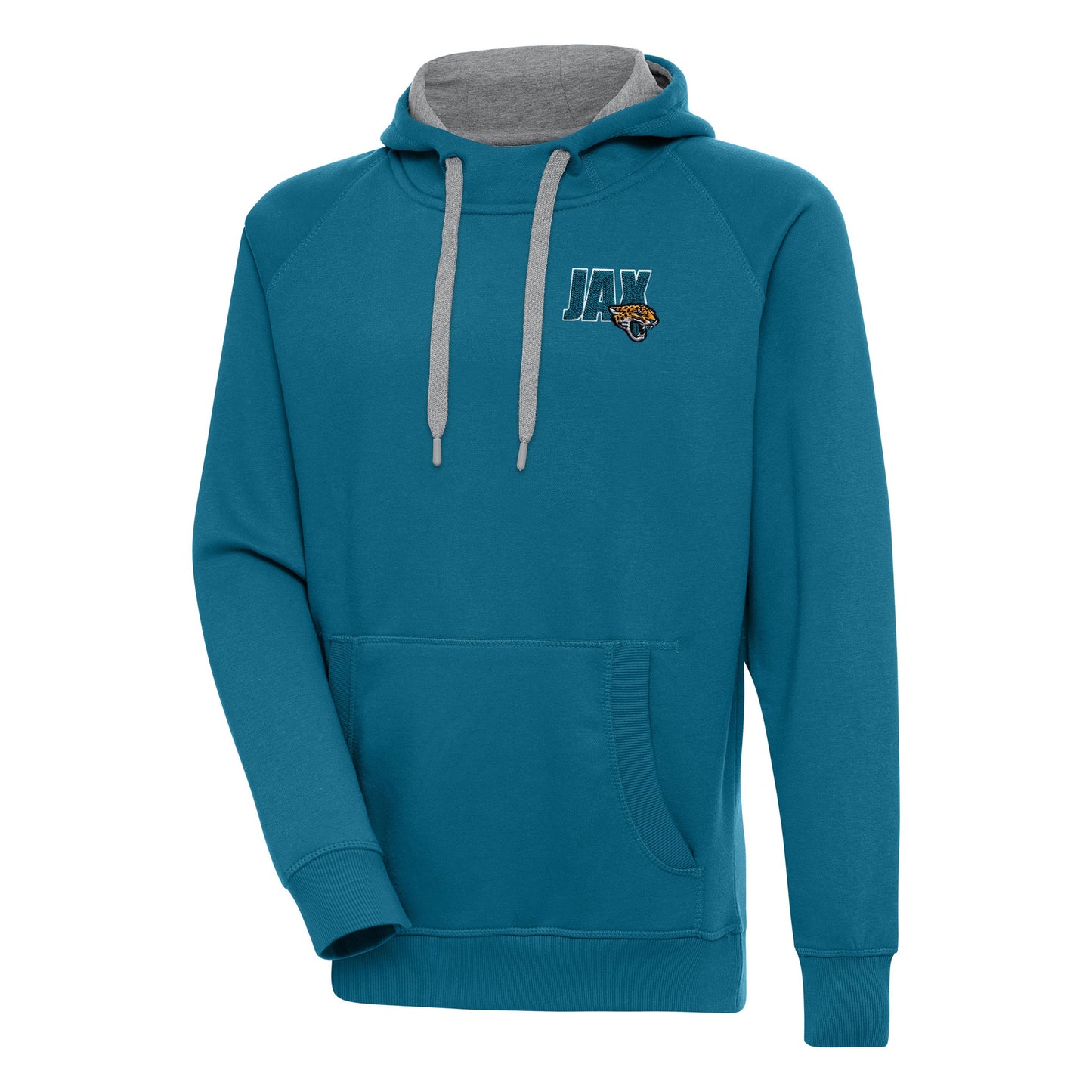 Men's Antigua Teal Jacksonville Jaguars Victory Pullover Hoodie