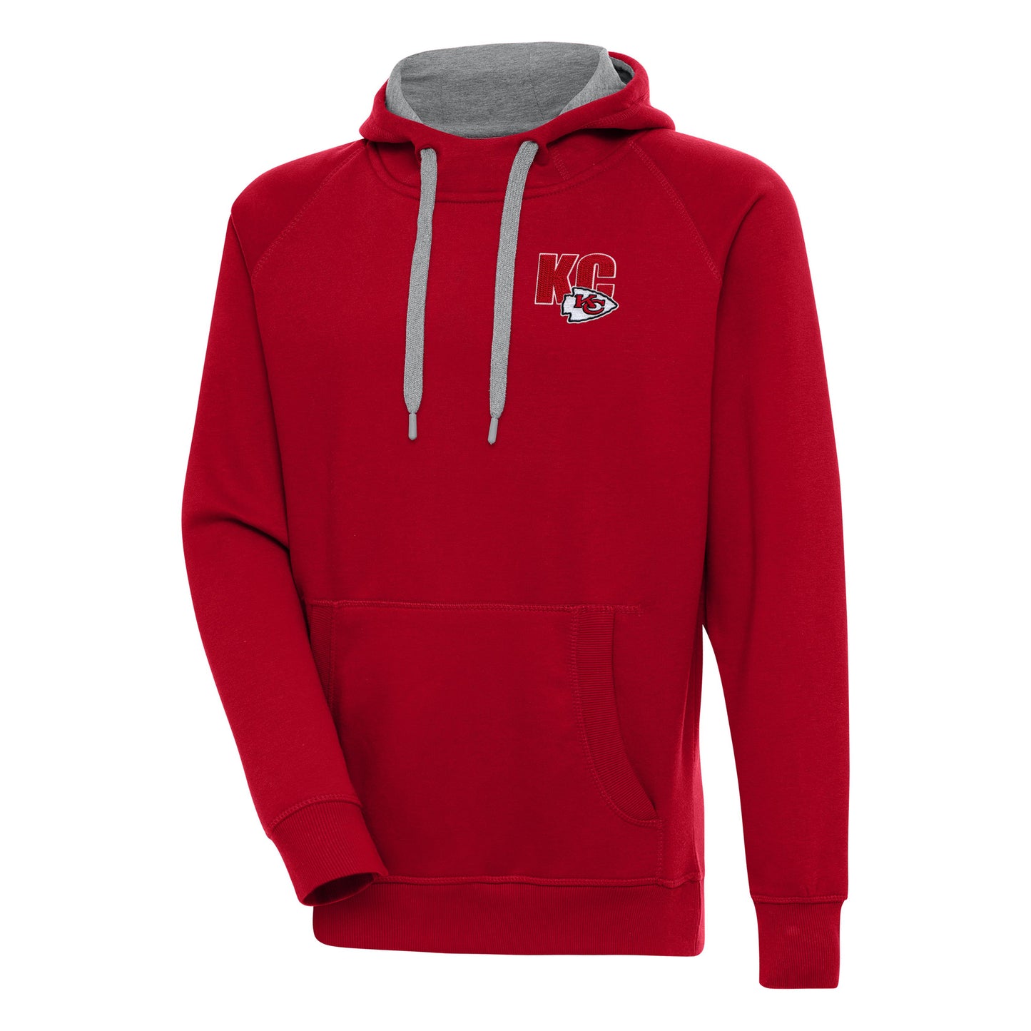 Men's Antigua Red Kansas City Chiefs Victory Pullover Hoodie