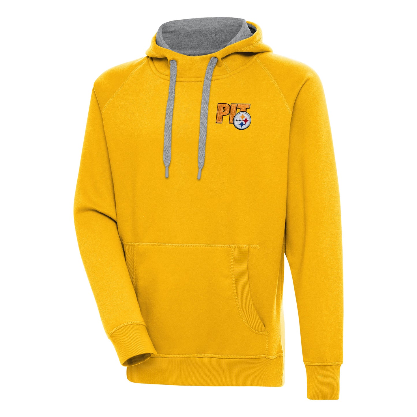 Men's Antigua Gold Pittsburgh Steelers Victory Pullover Hoodie