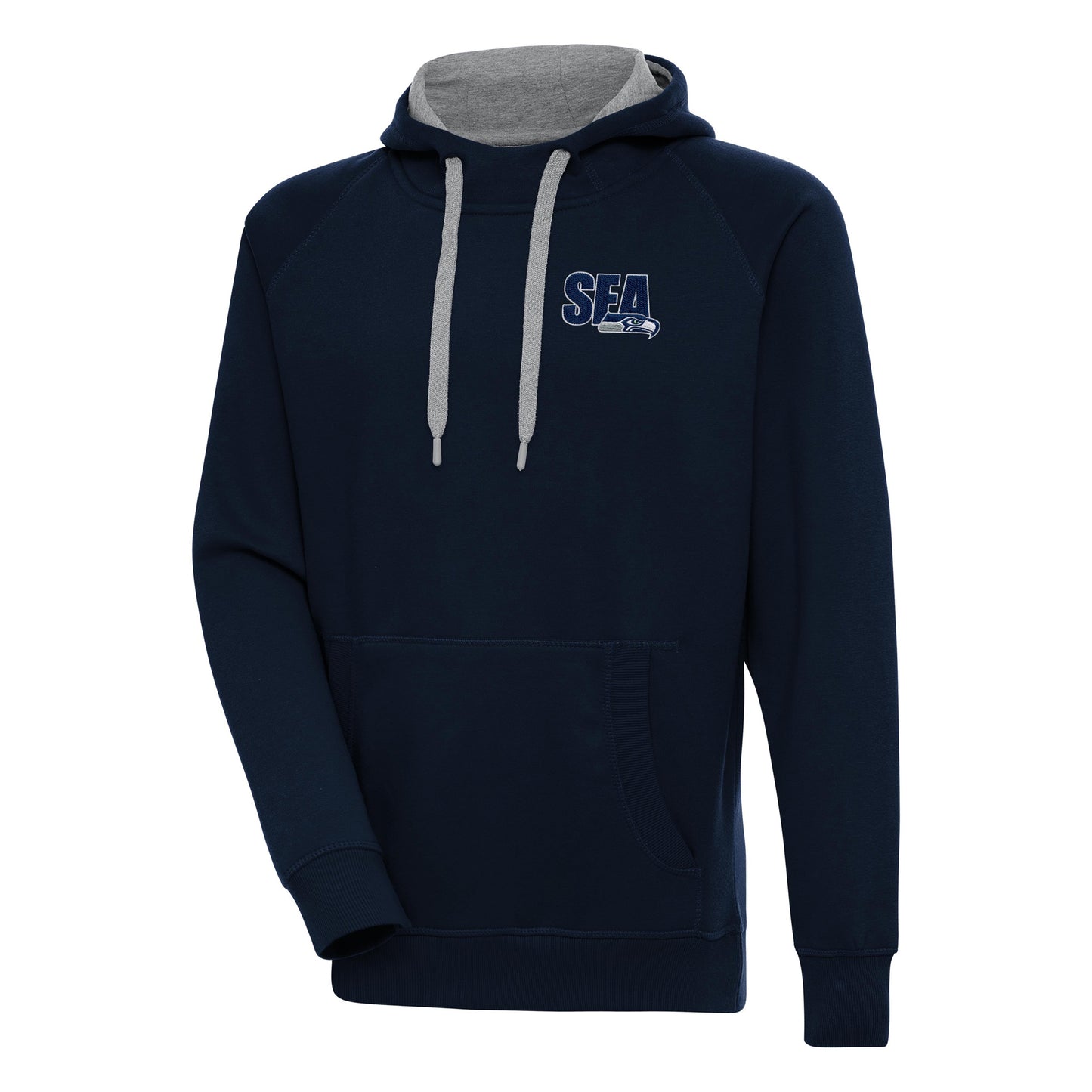 Men's Antigua College Navy Seattle Seahawks Victory Pullover Hoodie