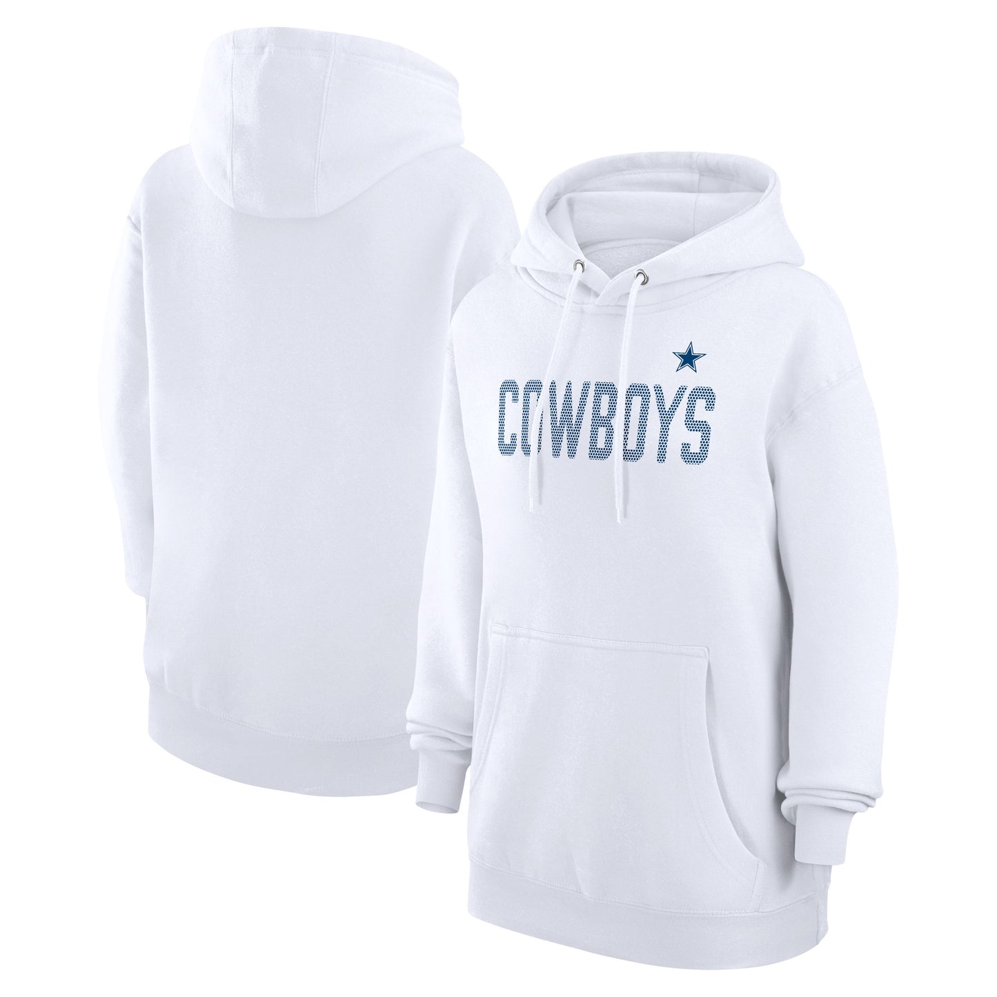 Women's G-III 4Her by Carl Banks White Dallas Cowboys Dot Print Pullover Hoodie