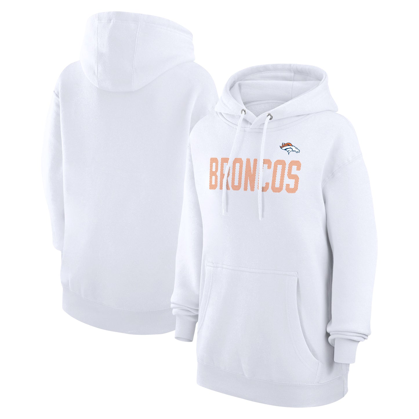 Women's G-III 4Her by Carl Banks White Denver Broncos Dot Print Pullover Hoodie