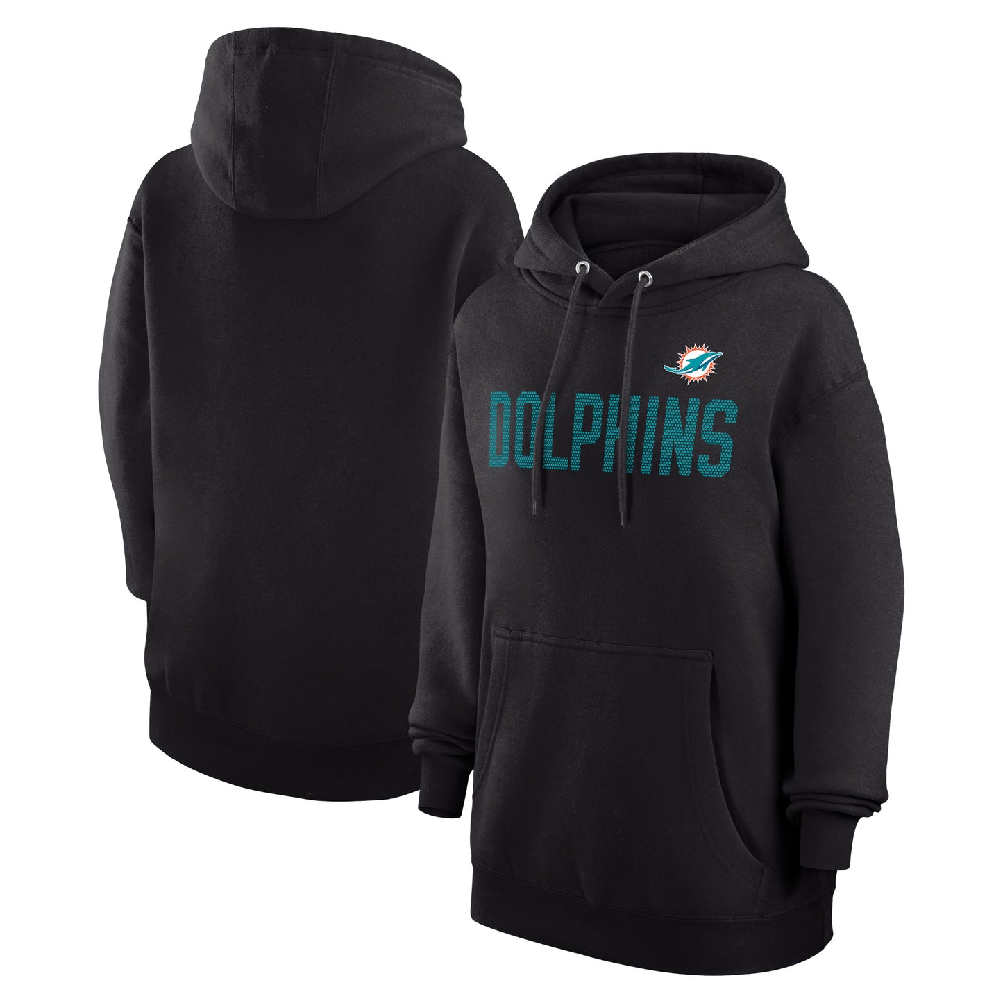 Women's G-III 4Her by Carl Banks Black Miami Dolphins Dot Print Pullover Hoodie