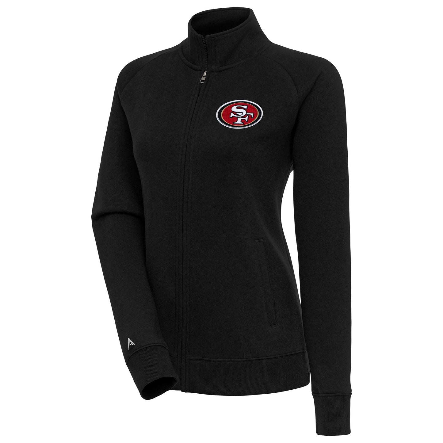 Women's Antigua Black San Francisco 49ers Victory Full-Zip Jacket