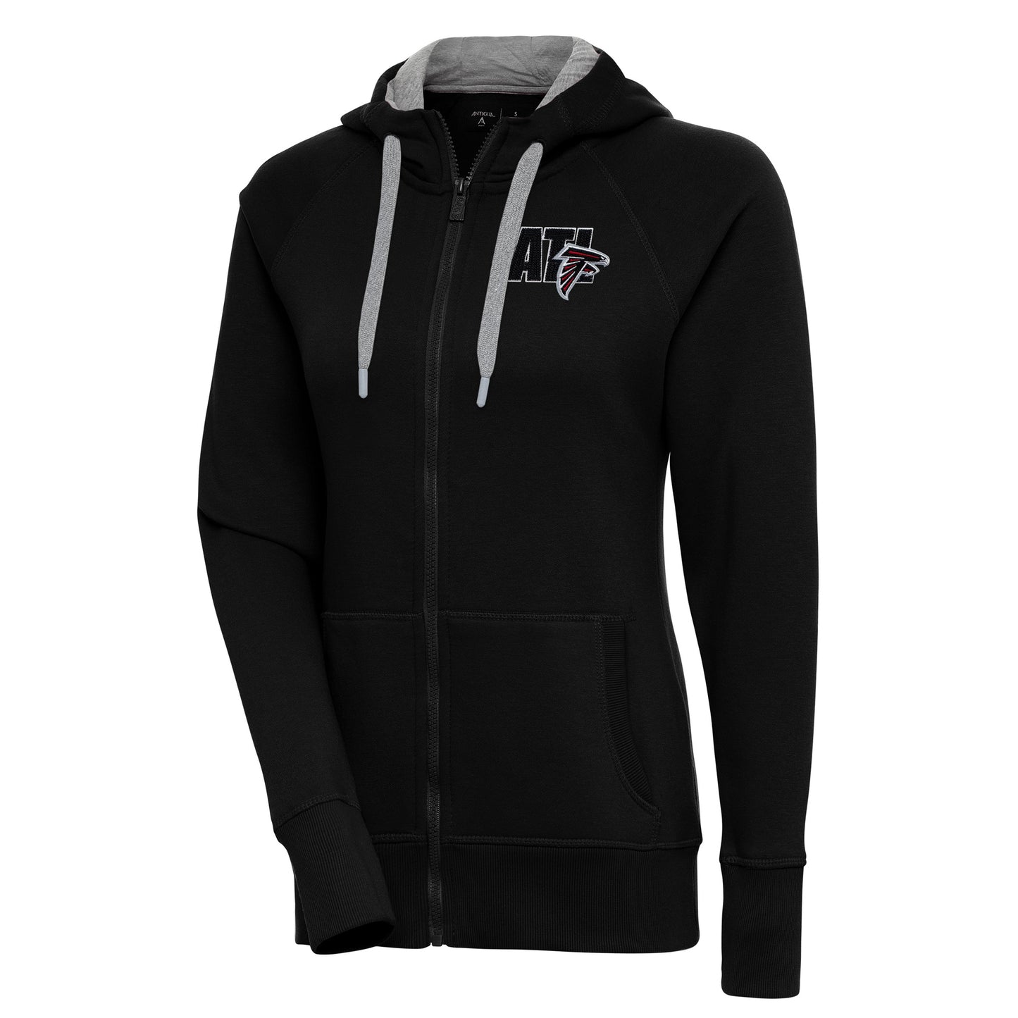 Women's Antigua Black Atlanta Falcons Victory Full-Zip Hoodie