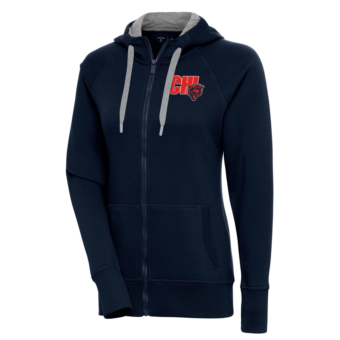 Women's Antigua Navy Chicago Bears Victory Full-Zip Hoodie
