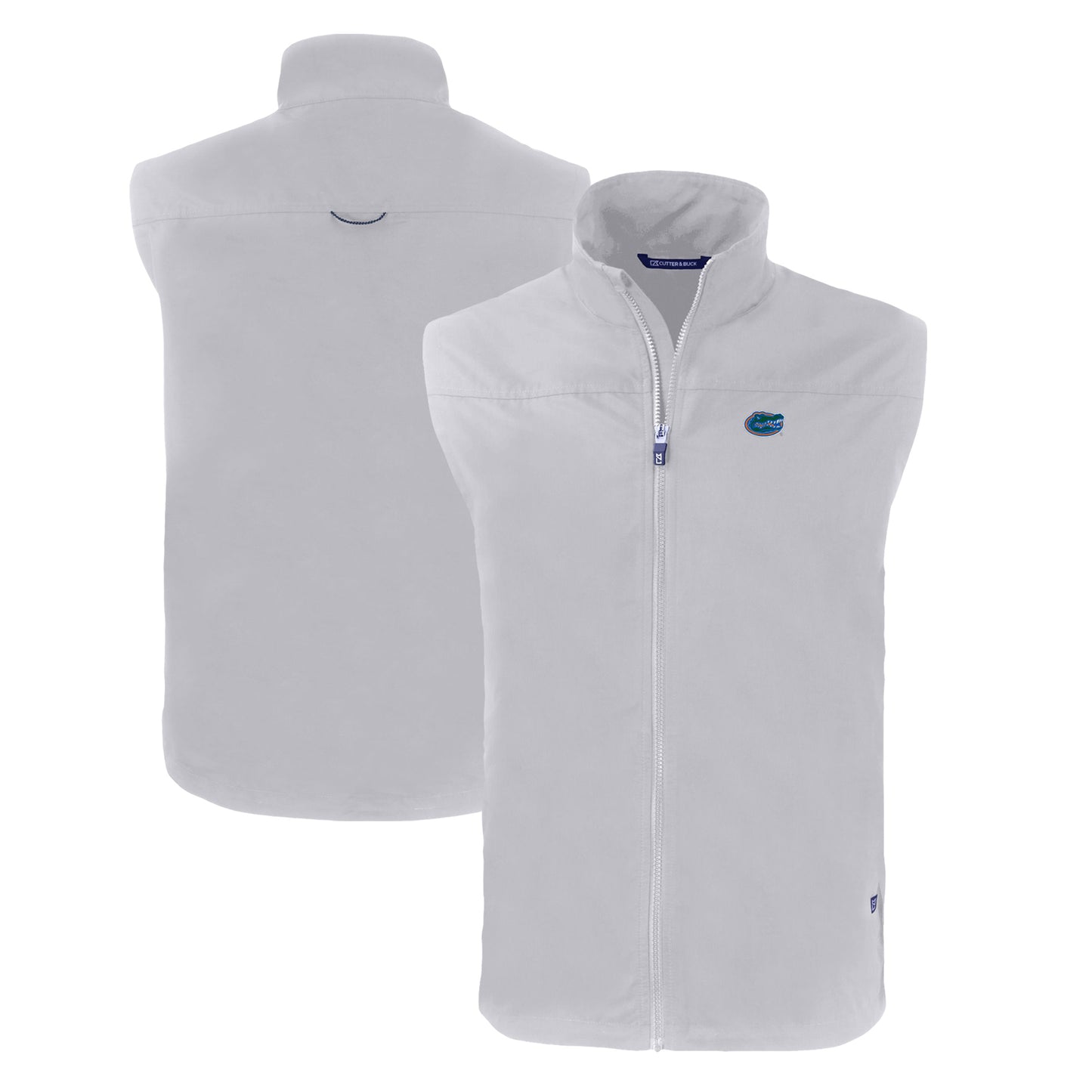 Men's Cutter & Buck Gray Florida Gators Big & Tall Charter Eco Full-Zip Vest