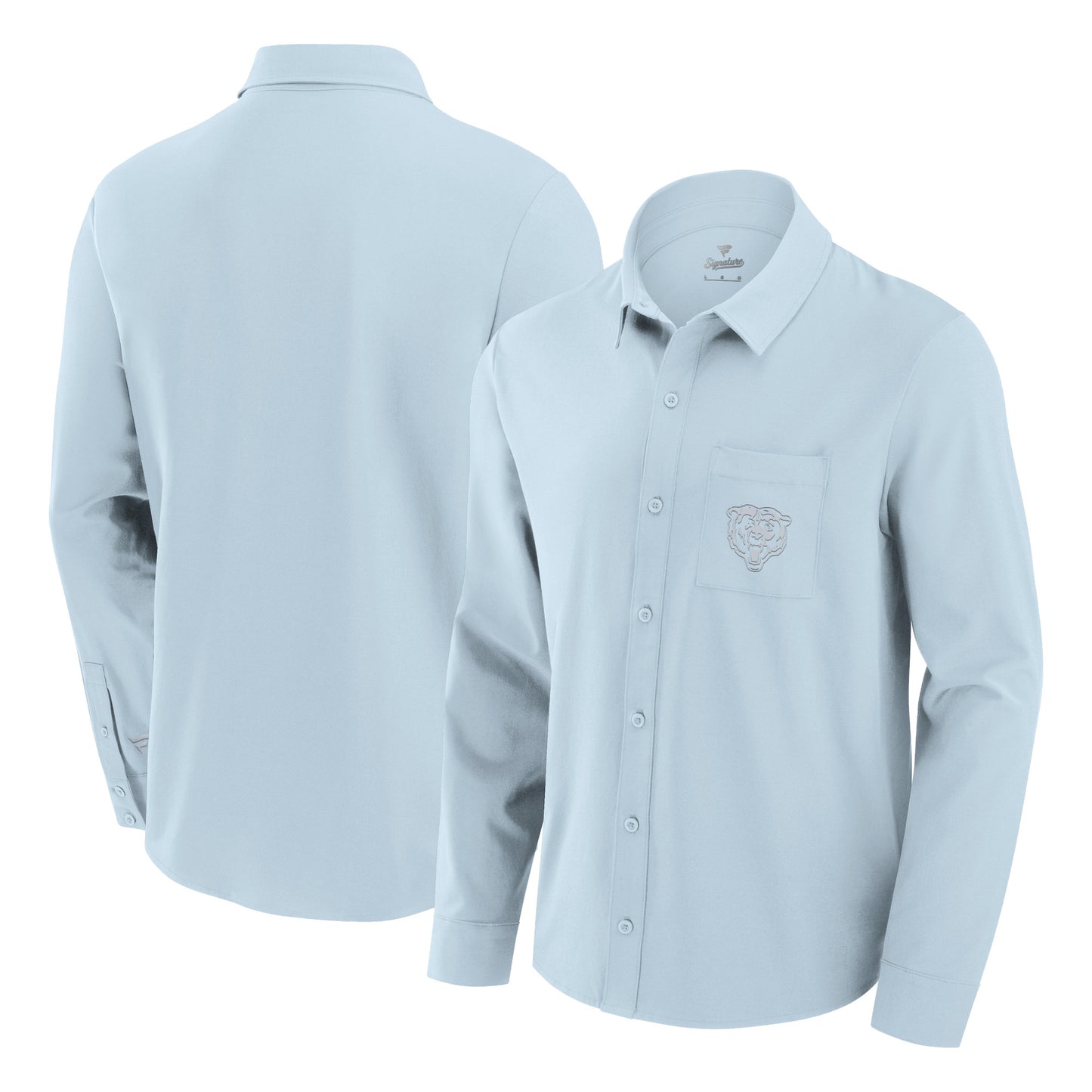 Men's Fanatics Light Blue Chicago Bears Front Office Long Sleeve Button-Up Shirt