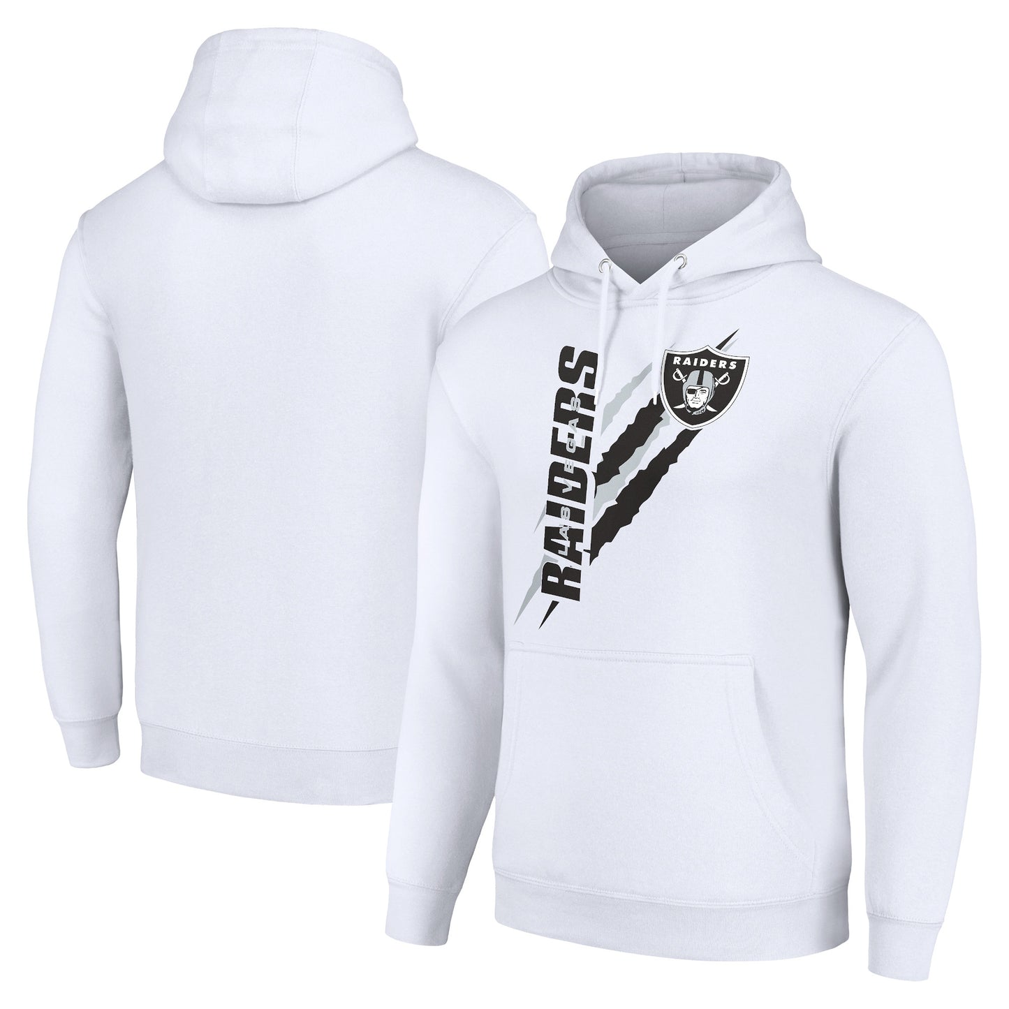 Unisex Starter White Las Vegas Raiders Color Scratch Fleece Pullover Hoodie