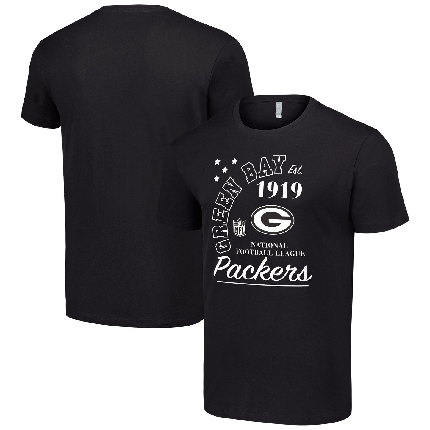 Men's Starter Black Green Bay Packers City Arch Team T-Shirt