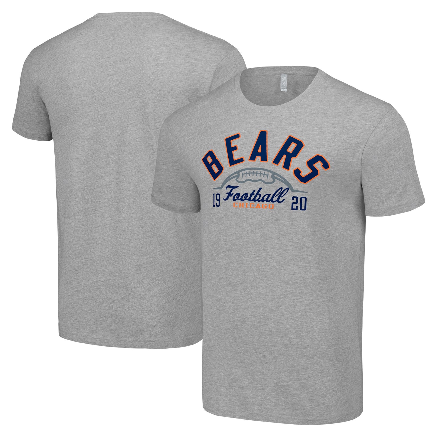 Men's Starter Heather Gray Chicago Bears Half Ball Team T-Shirt