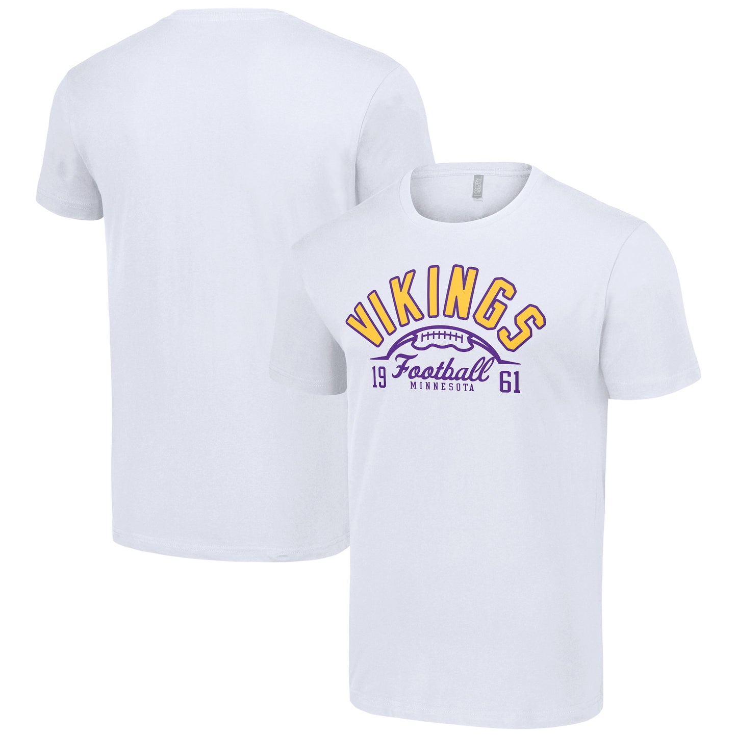 Men's Starter White Minnesota Vikings Half Ball Team T-Shirt