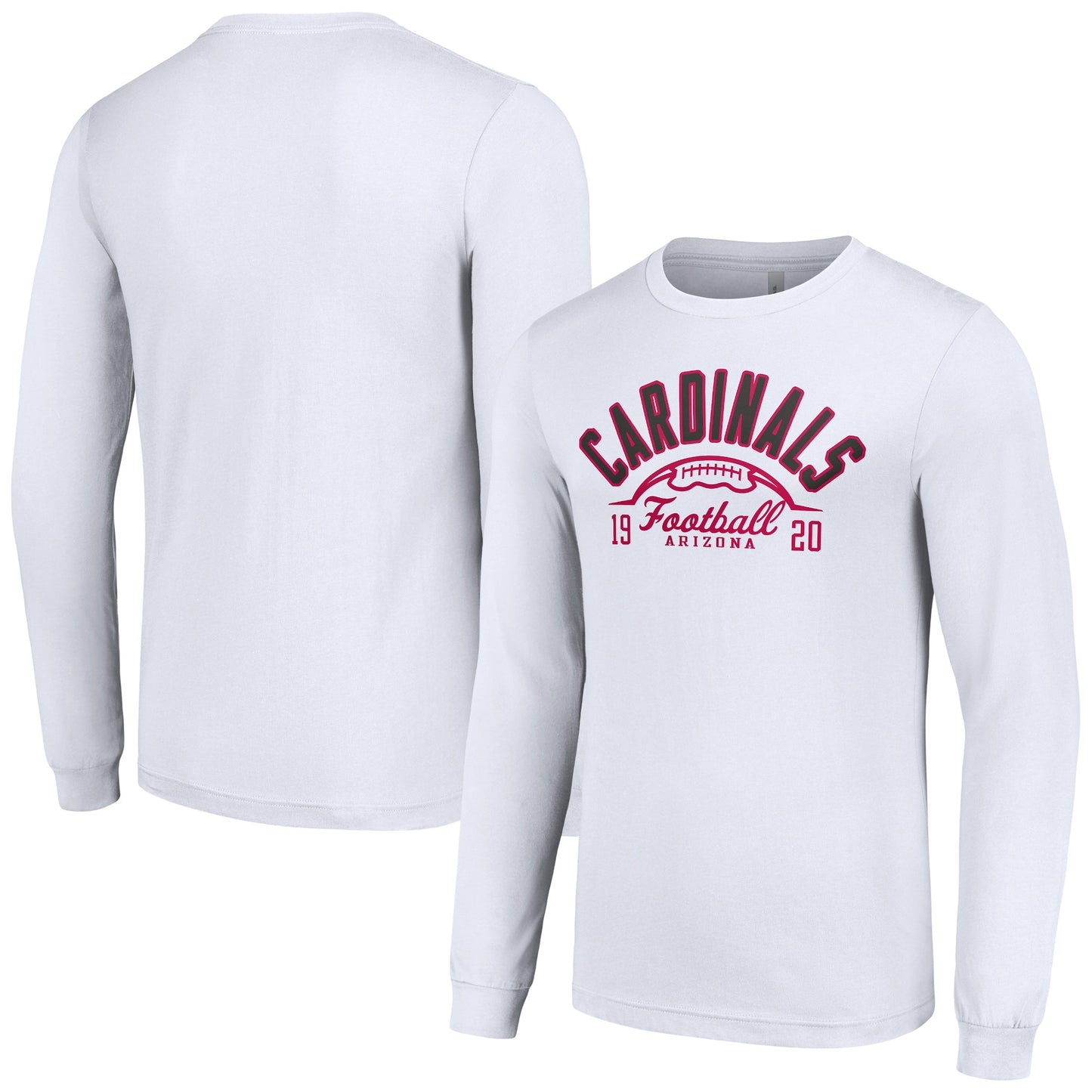 Men's Starter White Arizona Cardinals Half Ball Team Long Sleeve T-Shirt