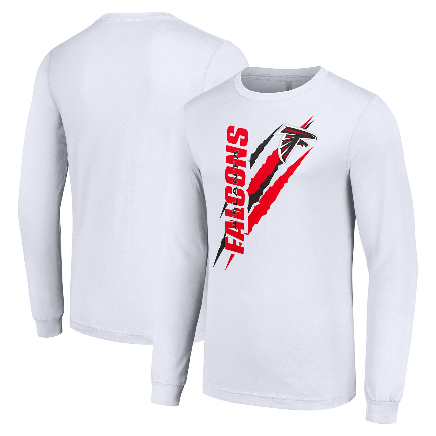 Men's Starter White Atlanta Falcons Color Scratch Long Sleeve T-Shirt