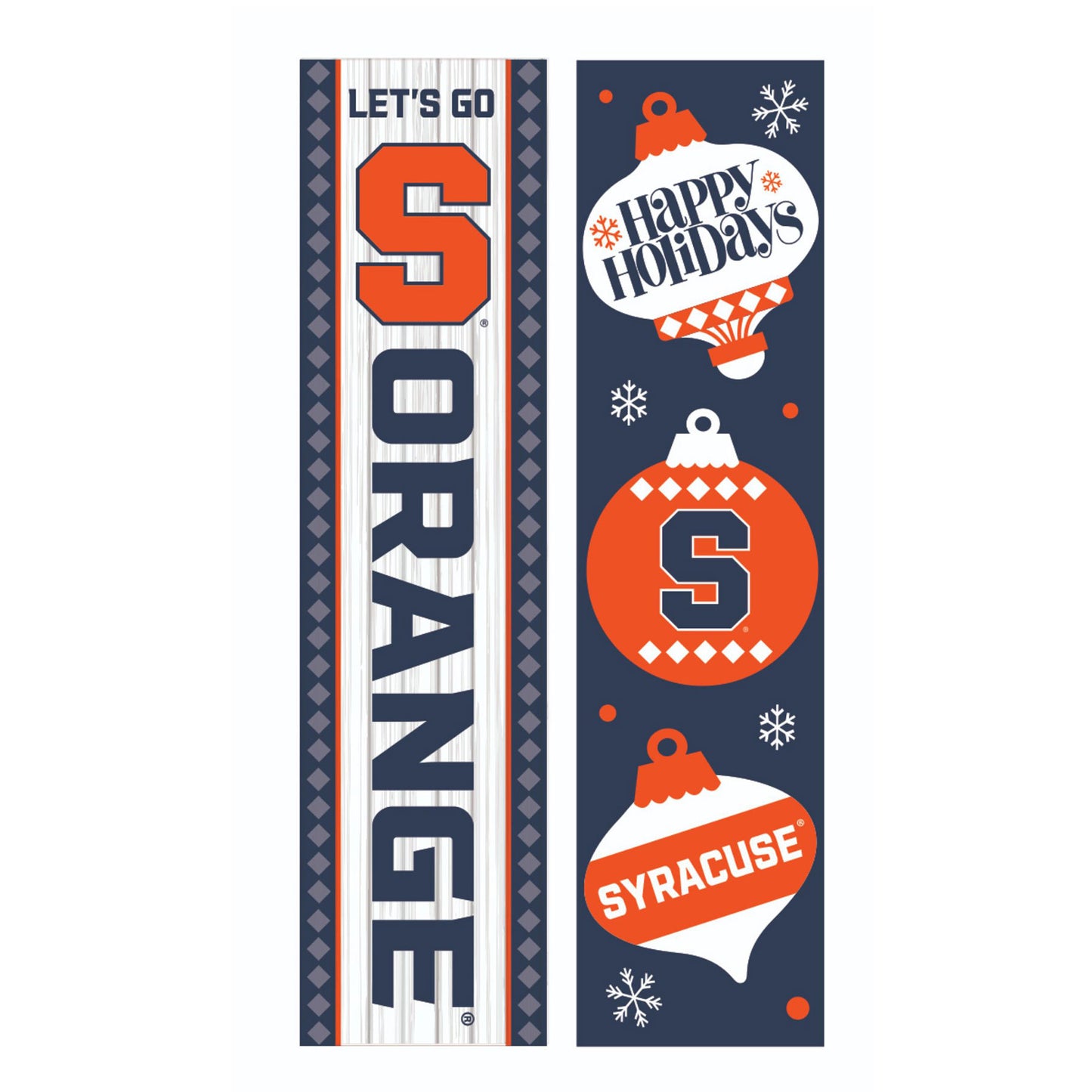 Syracuse Orange 47" Double Sided Christmas Leaner Fan Sign