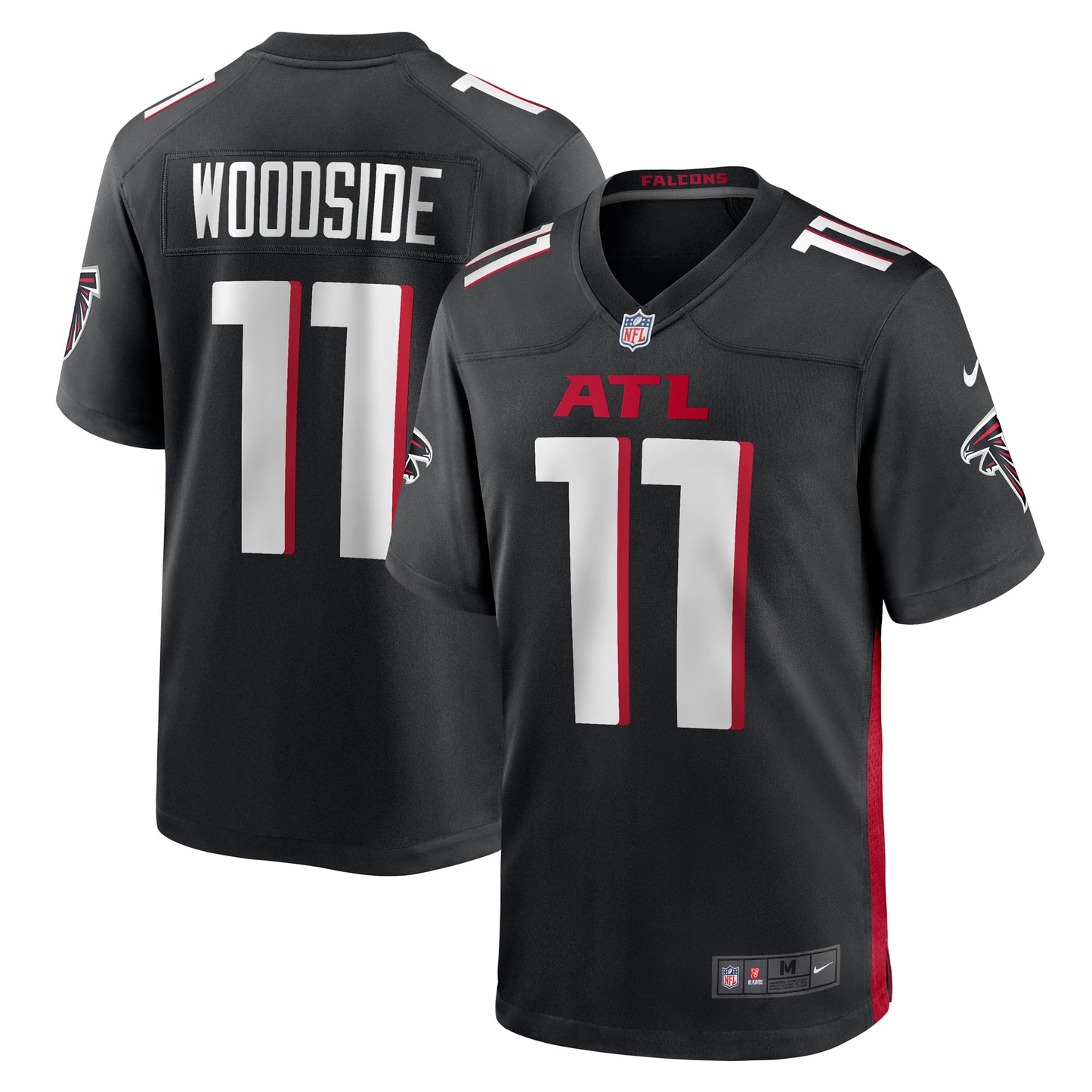 Men's Nike Logan Woodside Black Atlanta Falcons Team Game Jersey