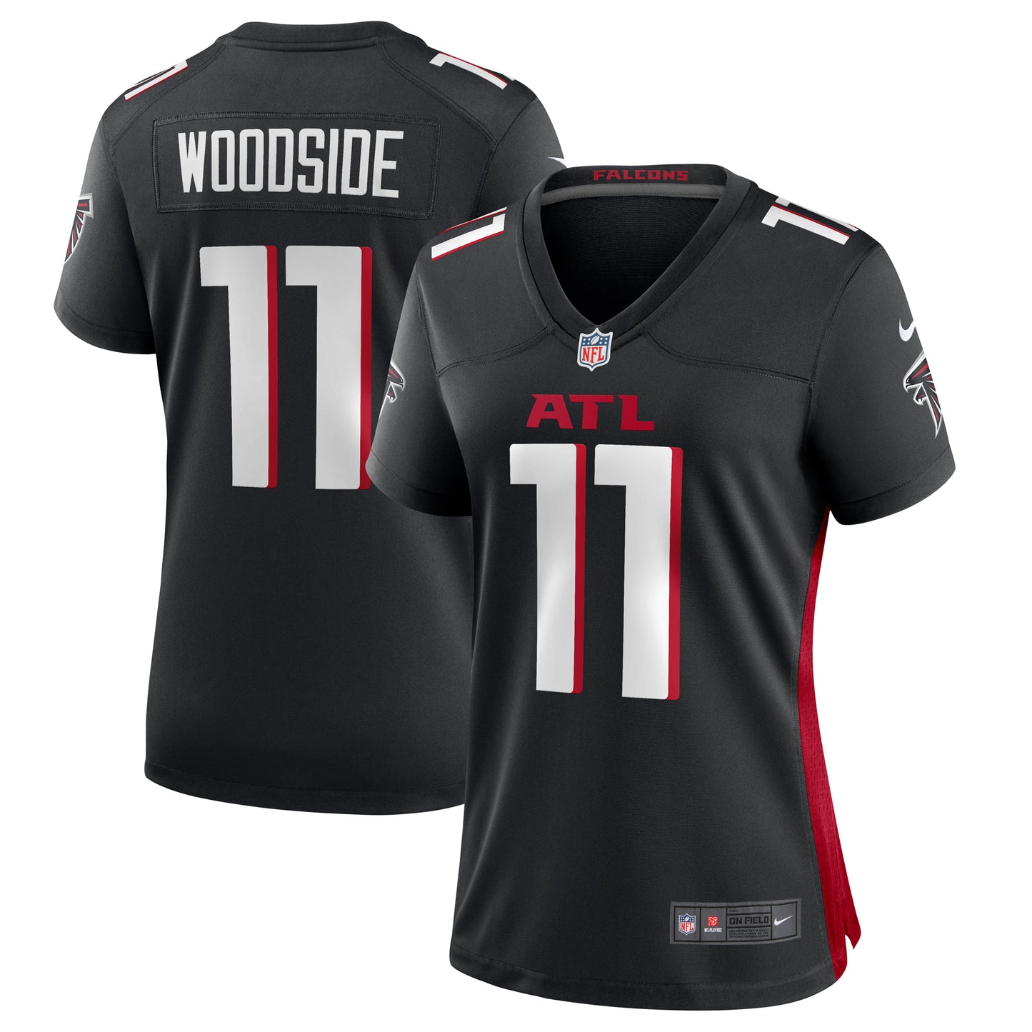 Women's Nike Logan Woodside Black Atlanta Falcons Team Game Jersey